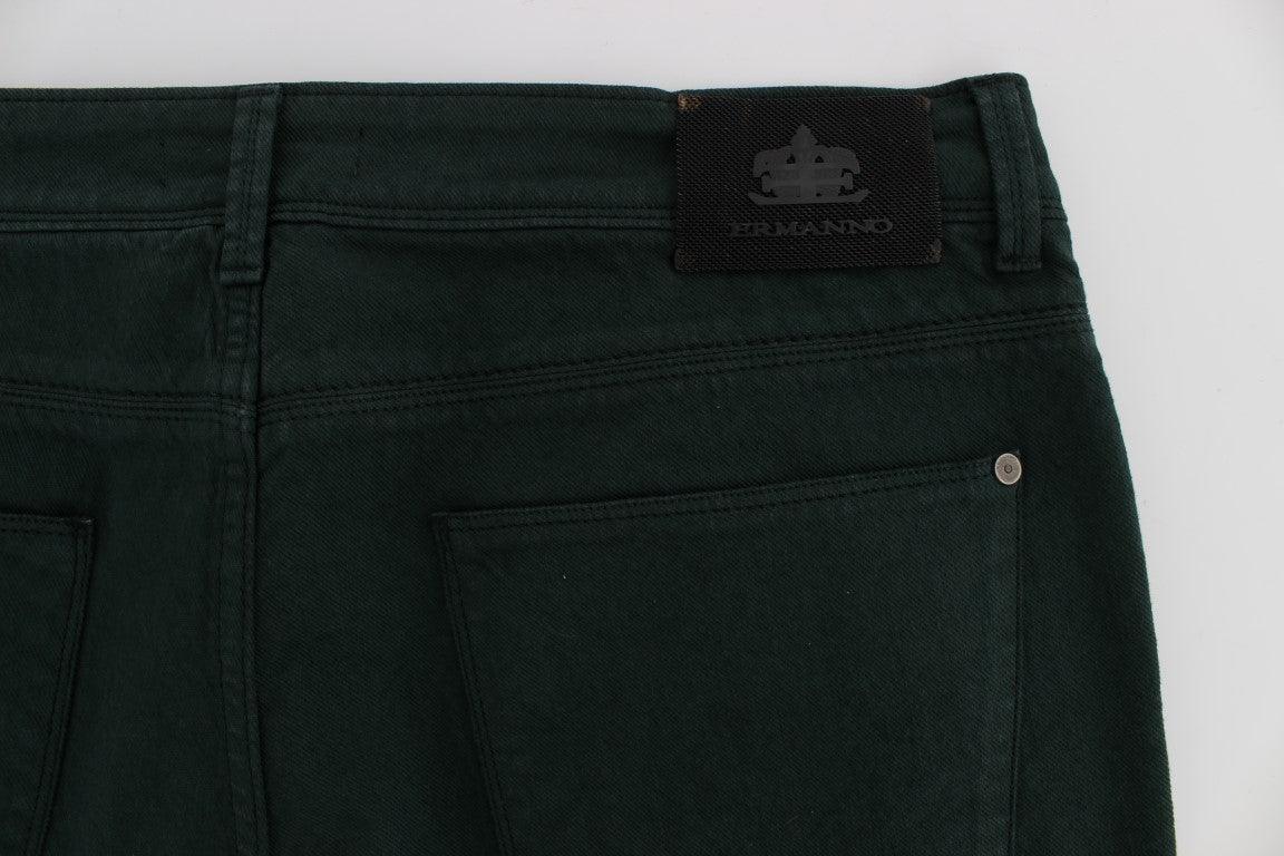 Ermanno Scervino Chic Green Straight Cut Jeans - Arichezz.store