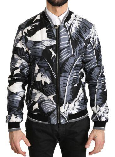 Dolce & Gabbana Elegant Banana Leaf Print Silk Bomber Jacket - Arichezz.store