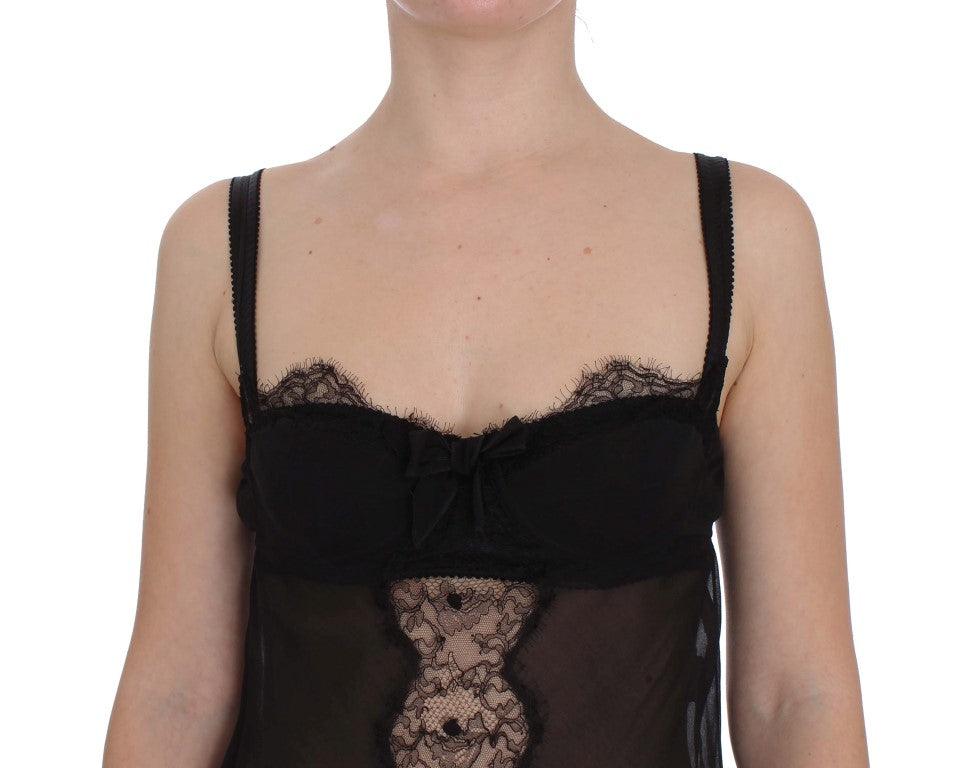 Dolce & Gabbana Elegant Silk Floral Lace Babydoll Chemise - Arichezz.store