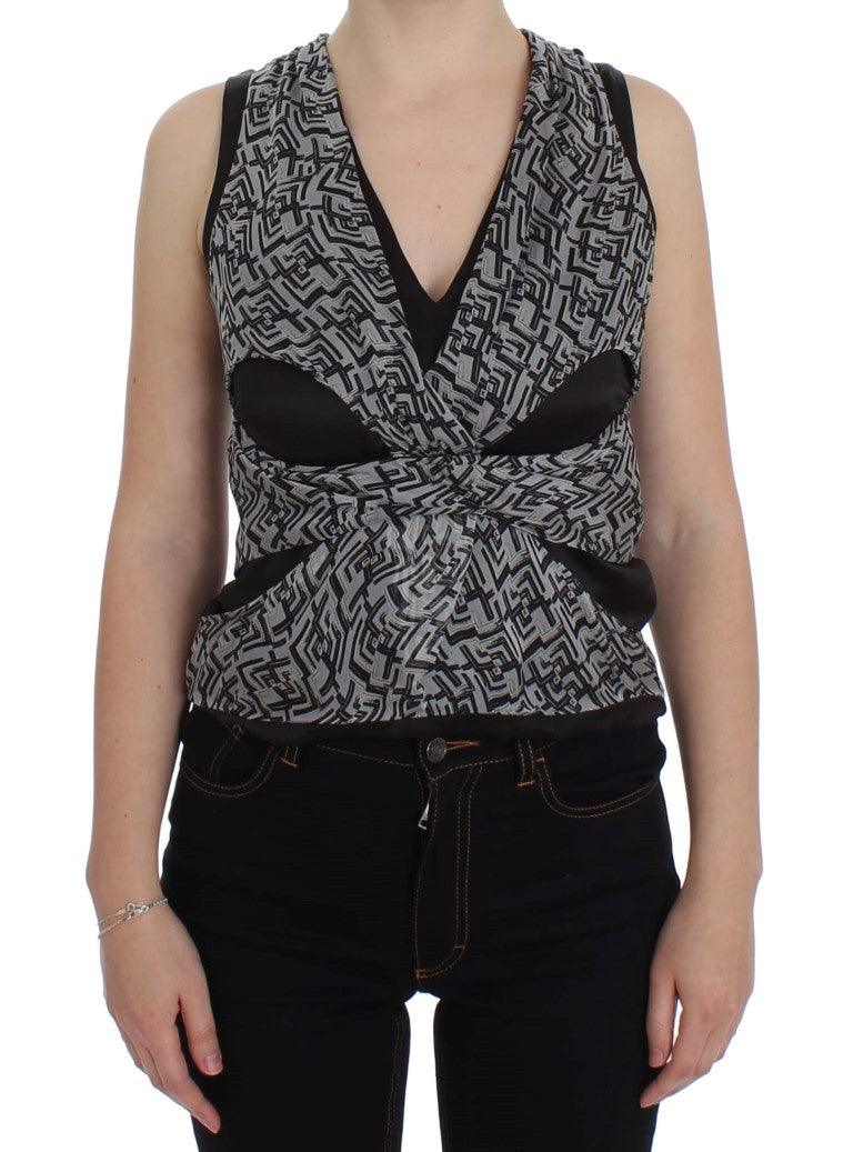 Karl Lagerfeld Elegant Silk Blouse with Logo Detailing - Arichezz.store