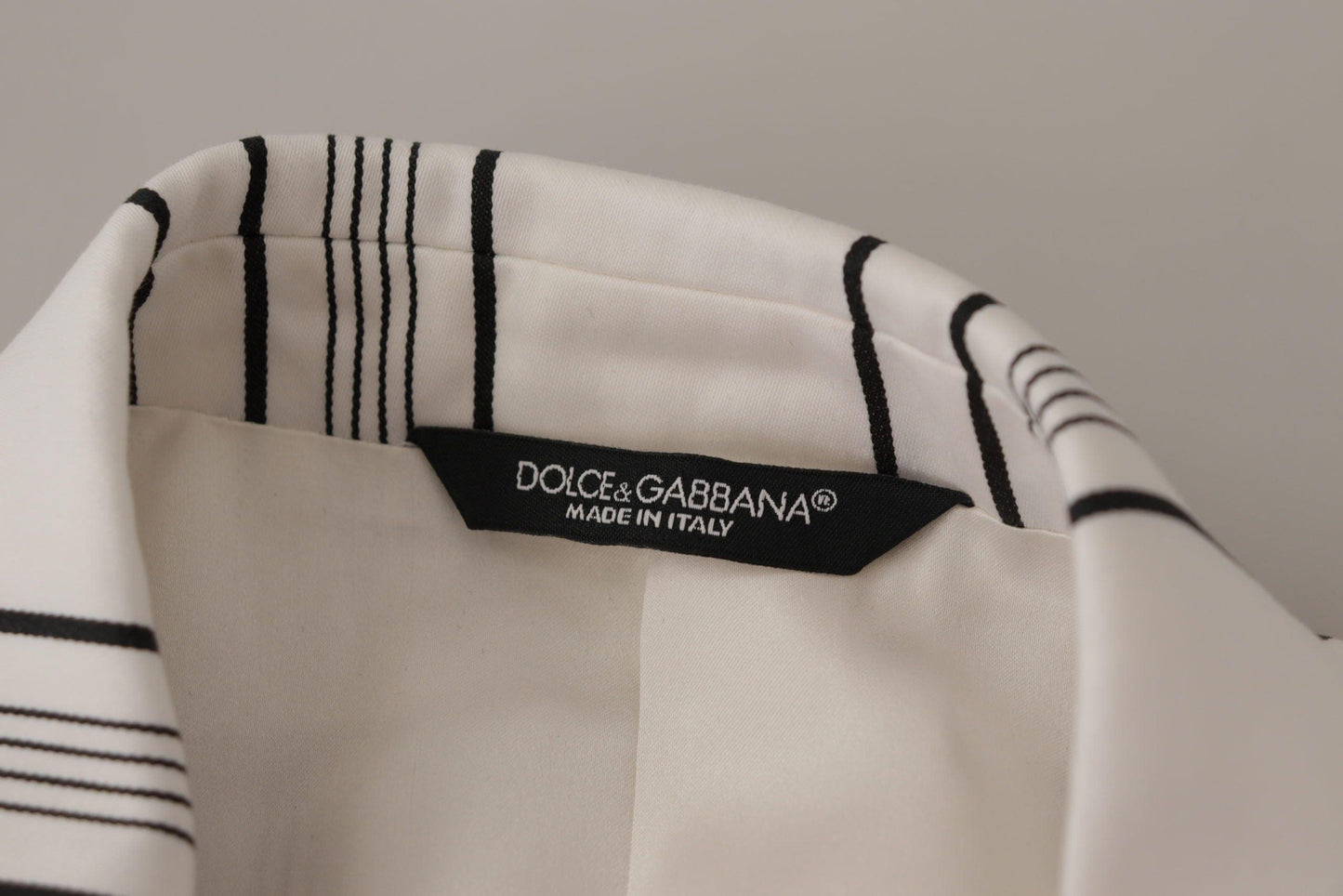 Dolce & Gabbana Elegant Striped Cotton Blend Blazer - Arichezz.store