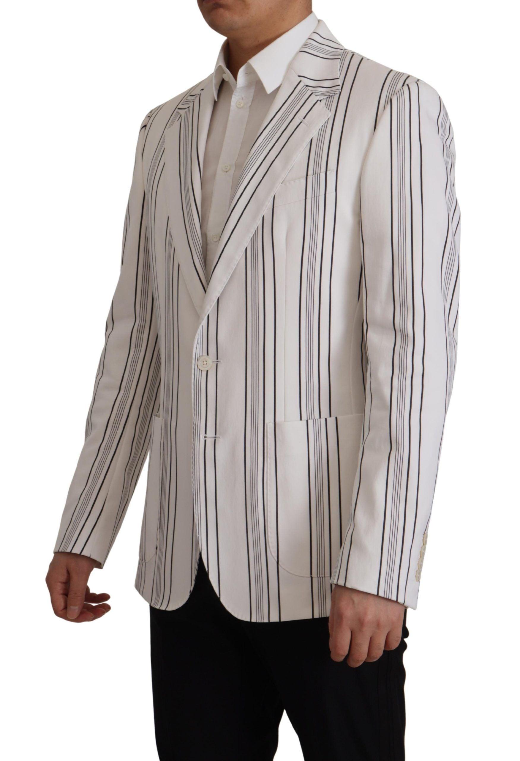 Dolce & Gabbana Elegant Striped Cotton Blend Blazer - Arichezz.store