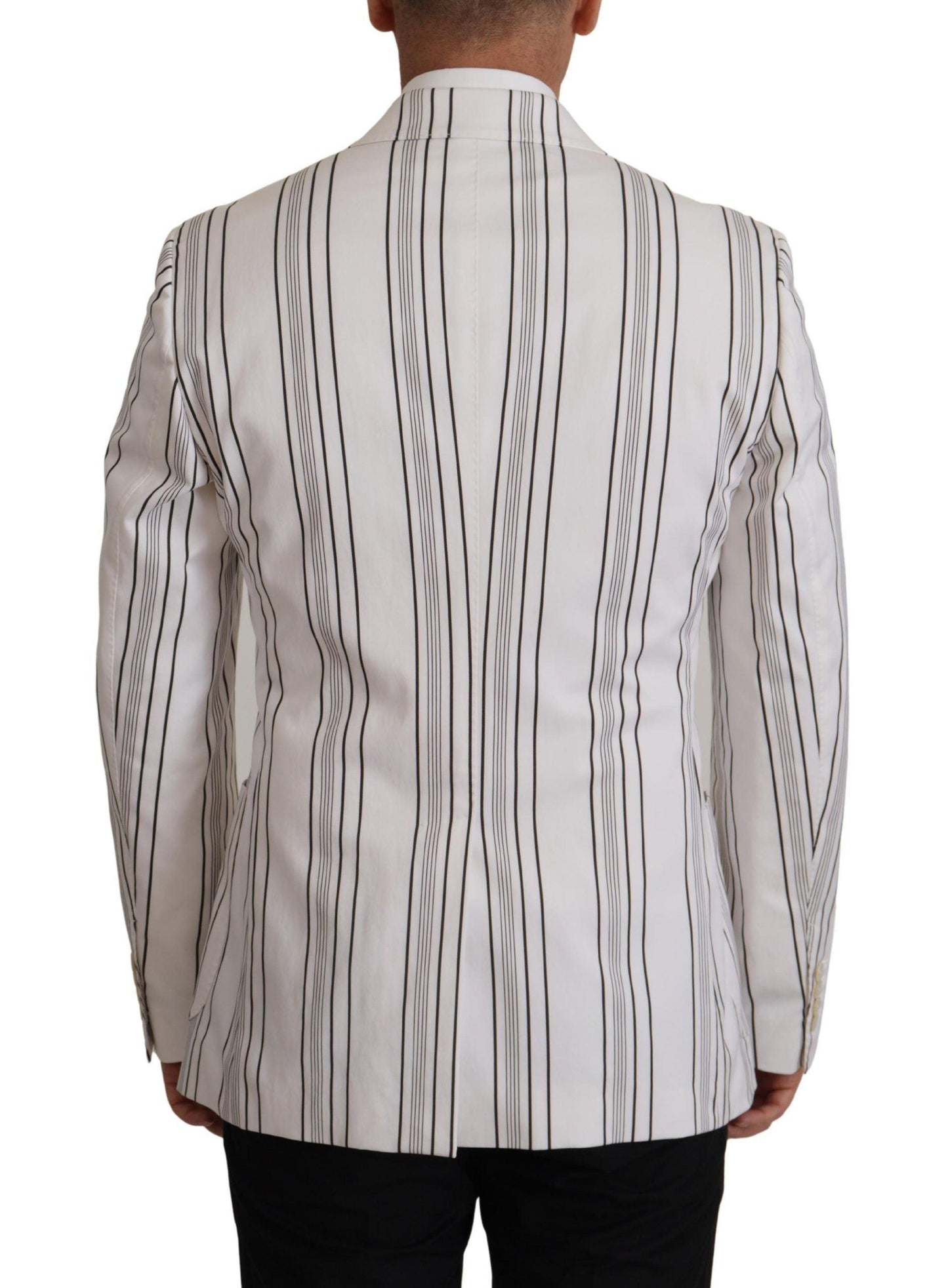 Dolce & Gabbana Elegant Striped Cotton Blend Blazer - Arichezz.store