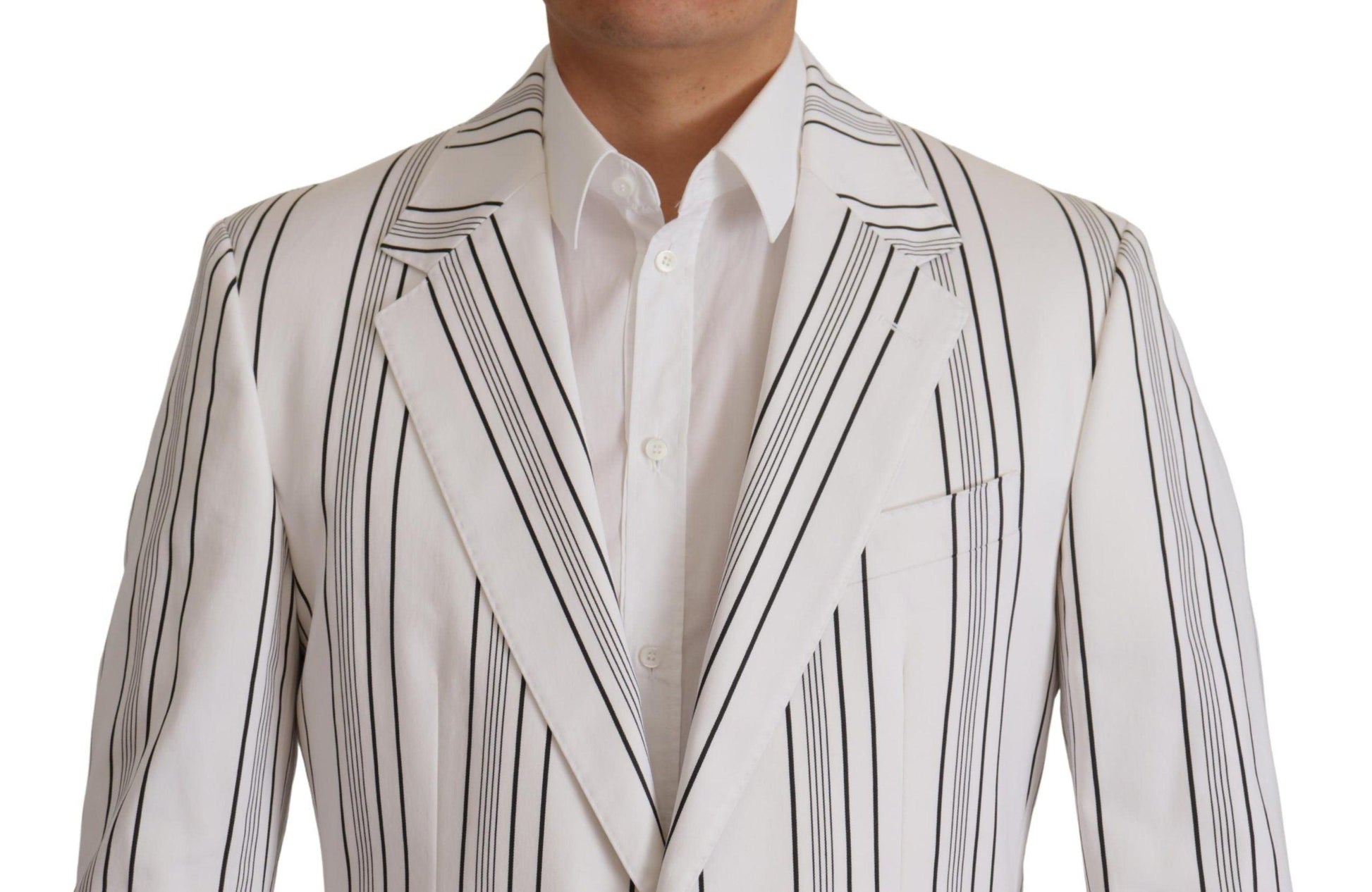 Dolce & Gabbana Elegant Striped Cotton Blend Blazer - Arichezz.store