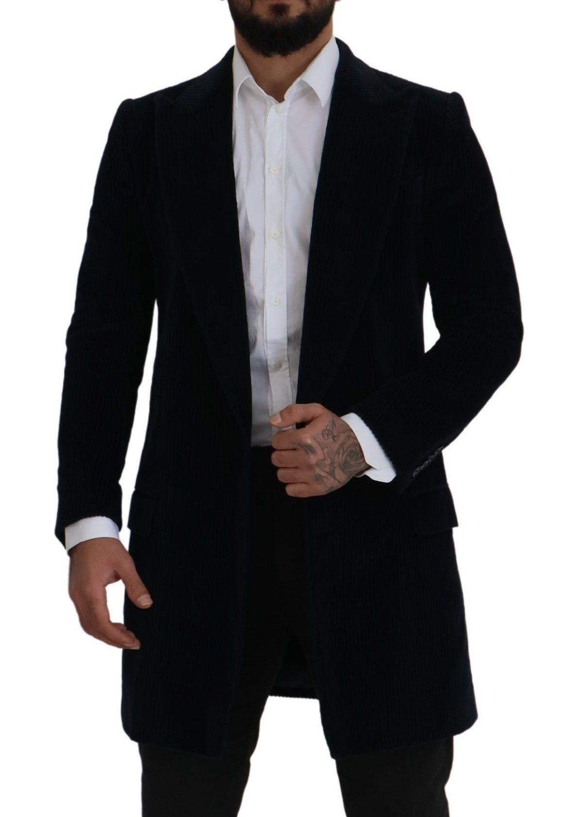 Dolce & Gabbana Elegant Black Cotton Long Cardigan Jacket - Arichezz.store