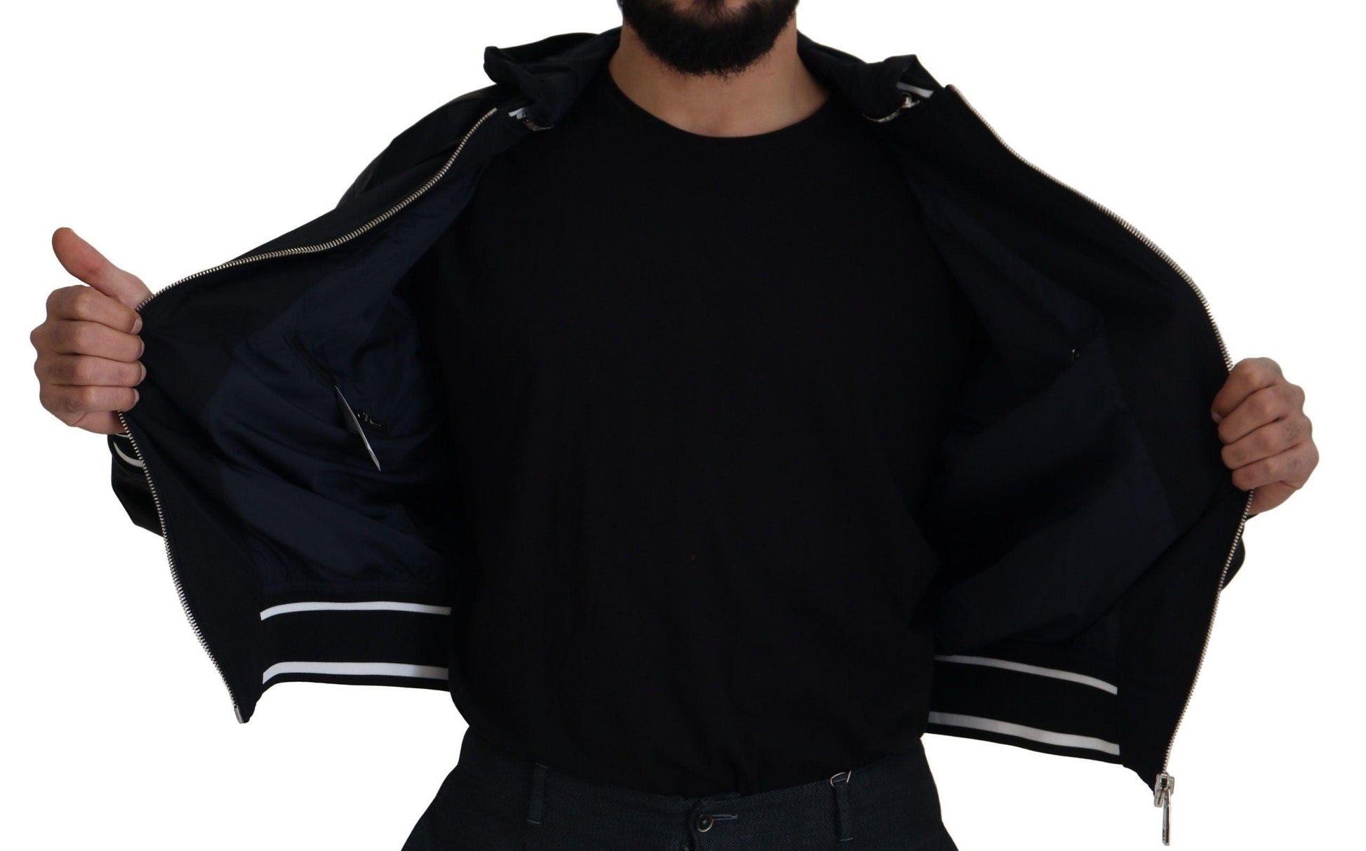 Dolce & Gabbana Elegant Black Bomber Blouson Jacket - Arichezz.store