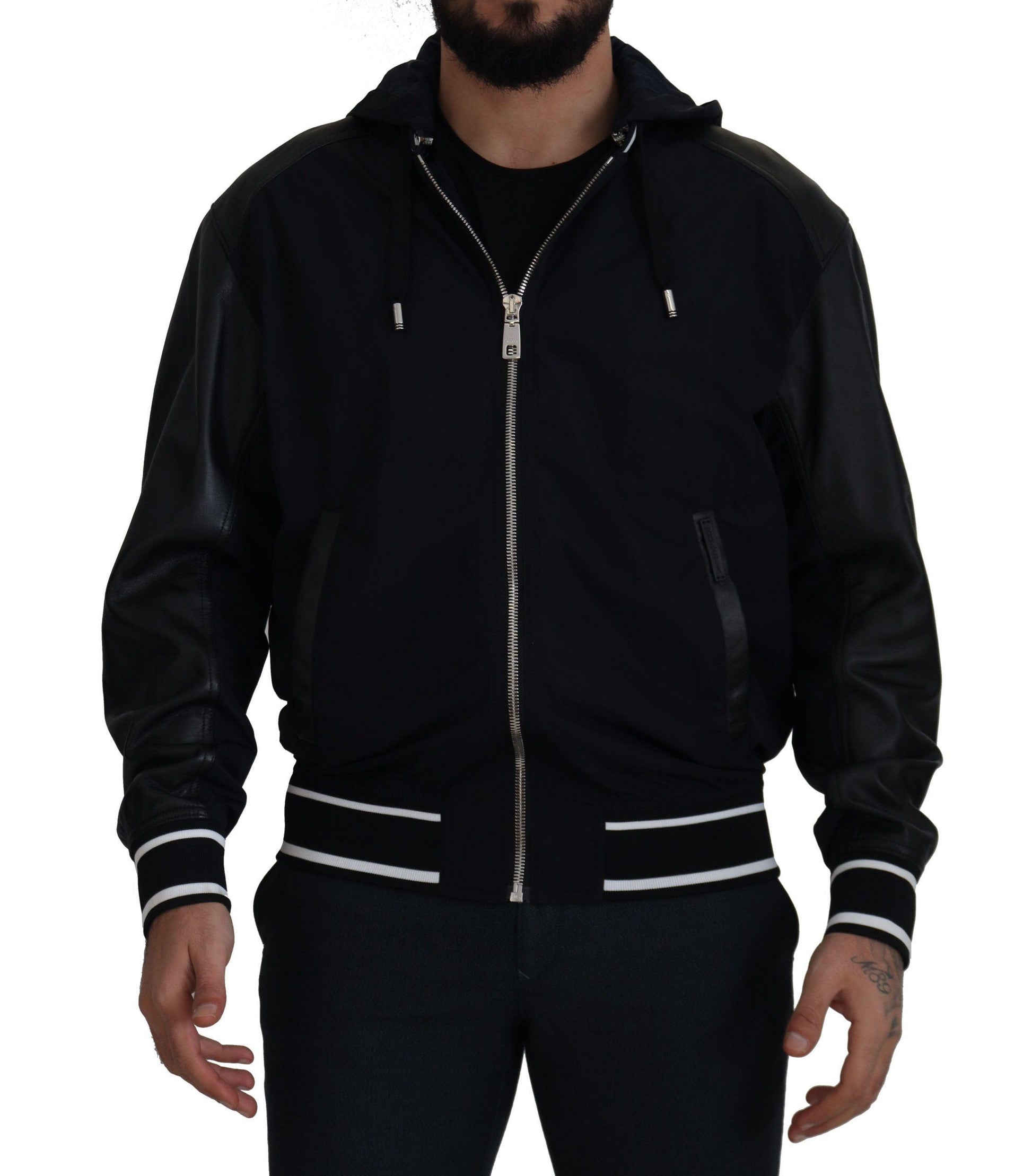 Dolce & Gabbana Elegant Black Bomber Blouson Jacket - Arichezz.store