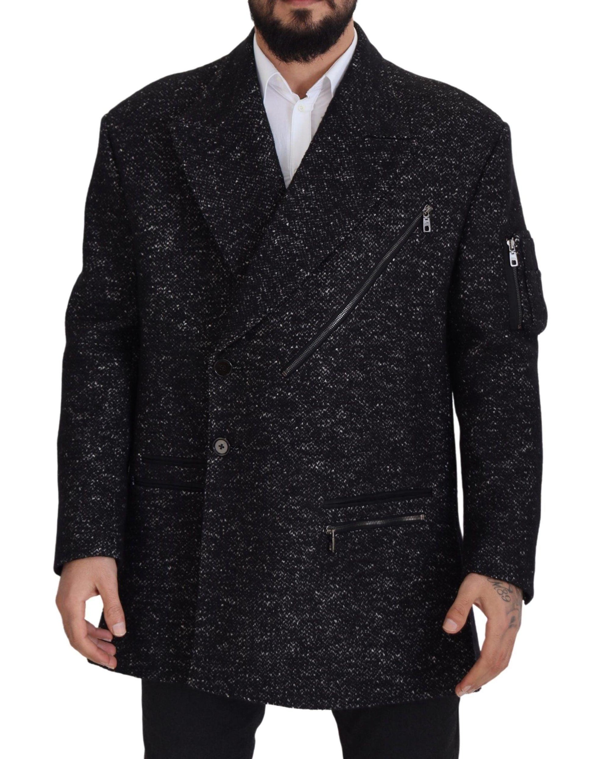 Dolce & Gabbana Sleek Patterned Wool Double Breasted Jacket - Arichezz.store