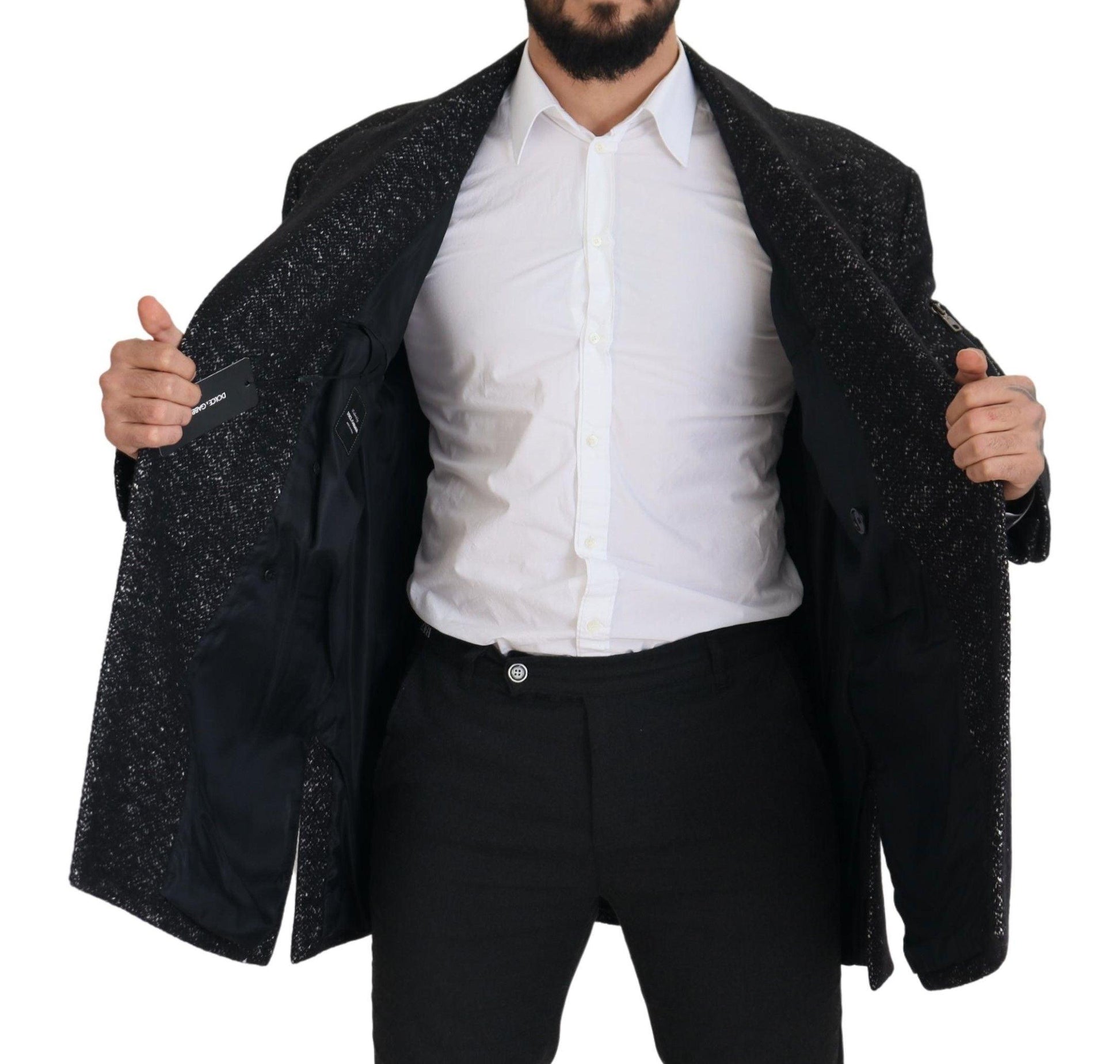 Dolce & Gabbana Sleek Patterned Wool Double Breasted Jacket - Arichezz.store