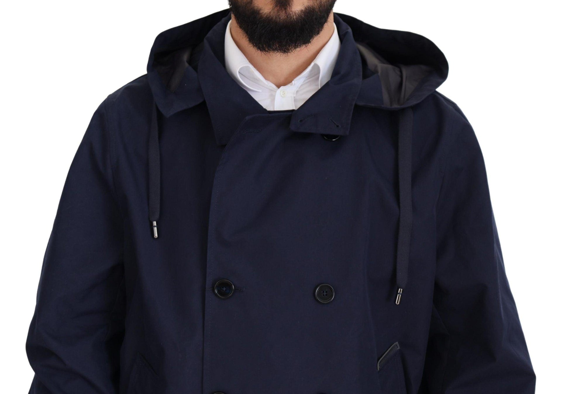 Dolce & Gabbana Elegant Double-Breasted Blue Parka Jacket - Arichezz.store