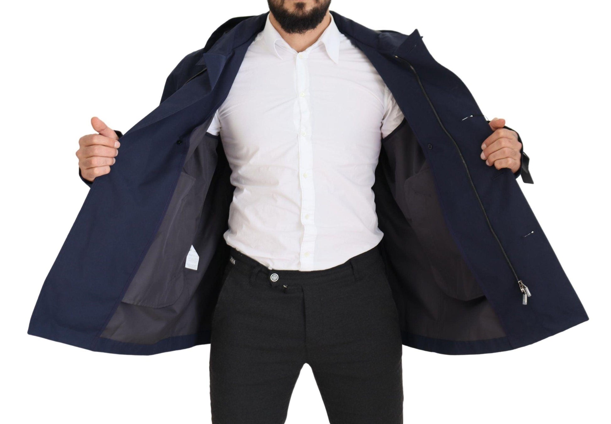 Dolce & Gabbana Elegant Double-Breasted Blue Parka Jacket - Arichezz.store