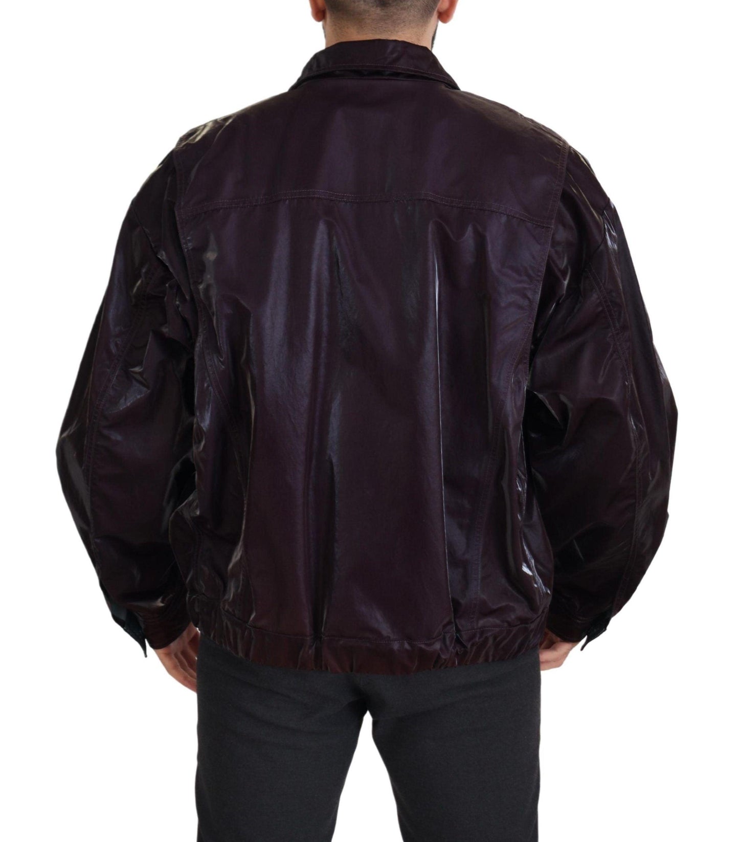 Dolce & Gabbana Elegant Bordeaux Collared Jacket - Arichezz.store