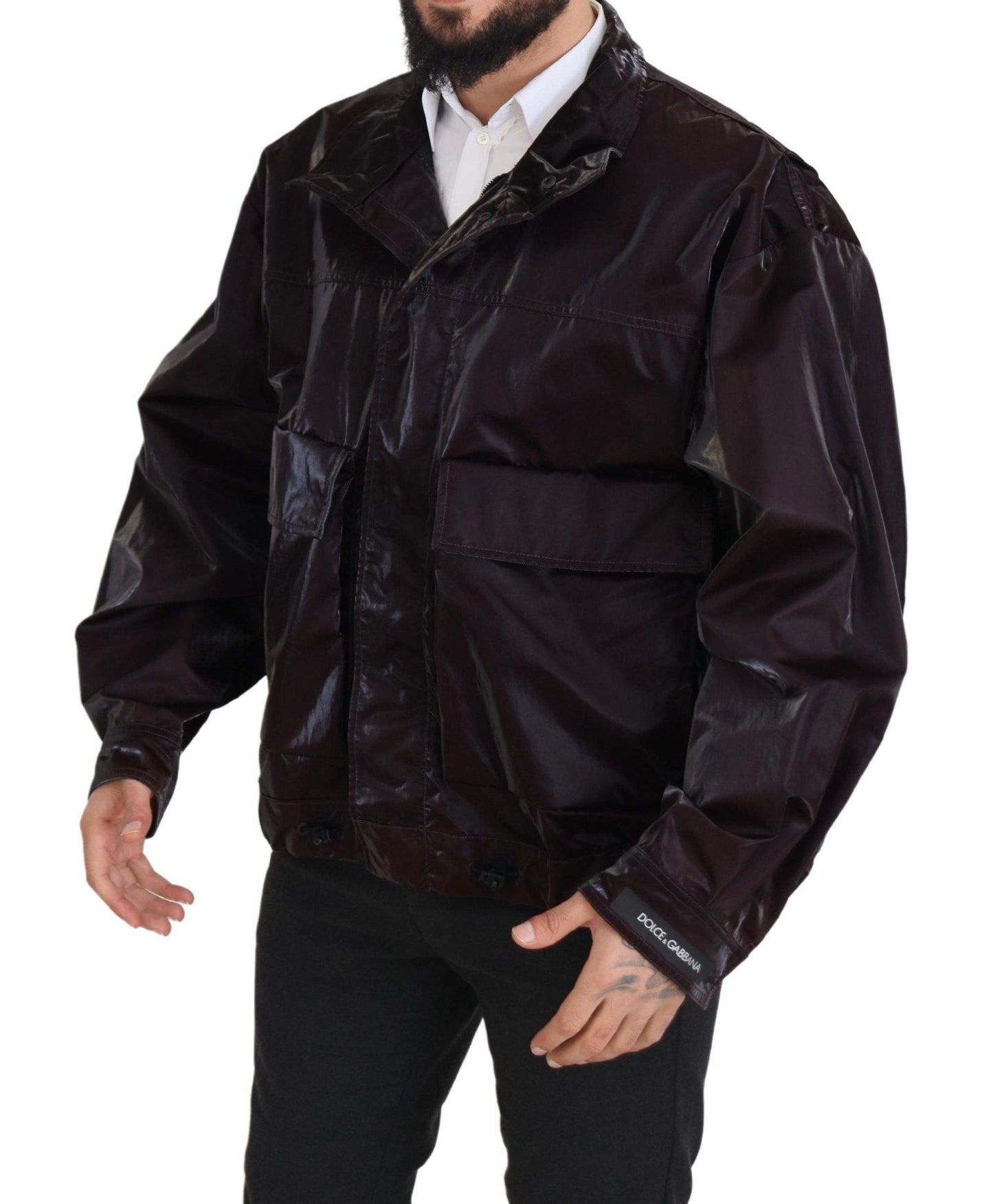 Dolce & Gabbana Elegant Bordeaux Collared Jacket - Arichezz.store