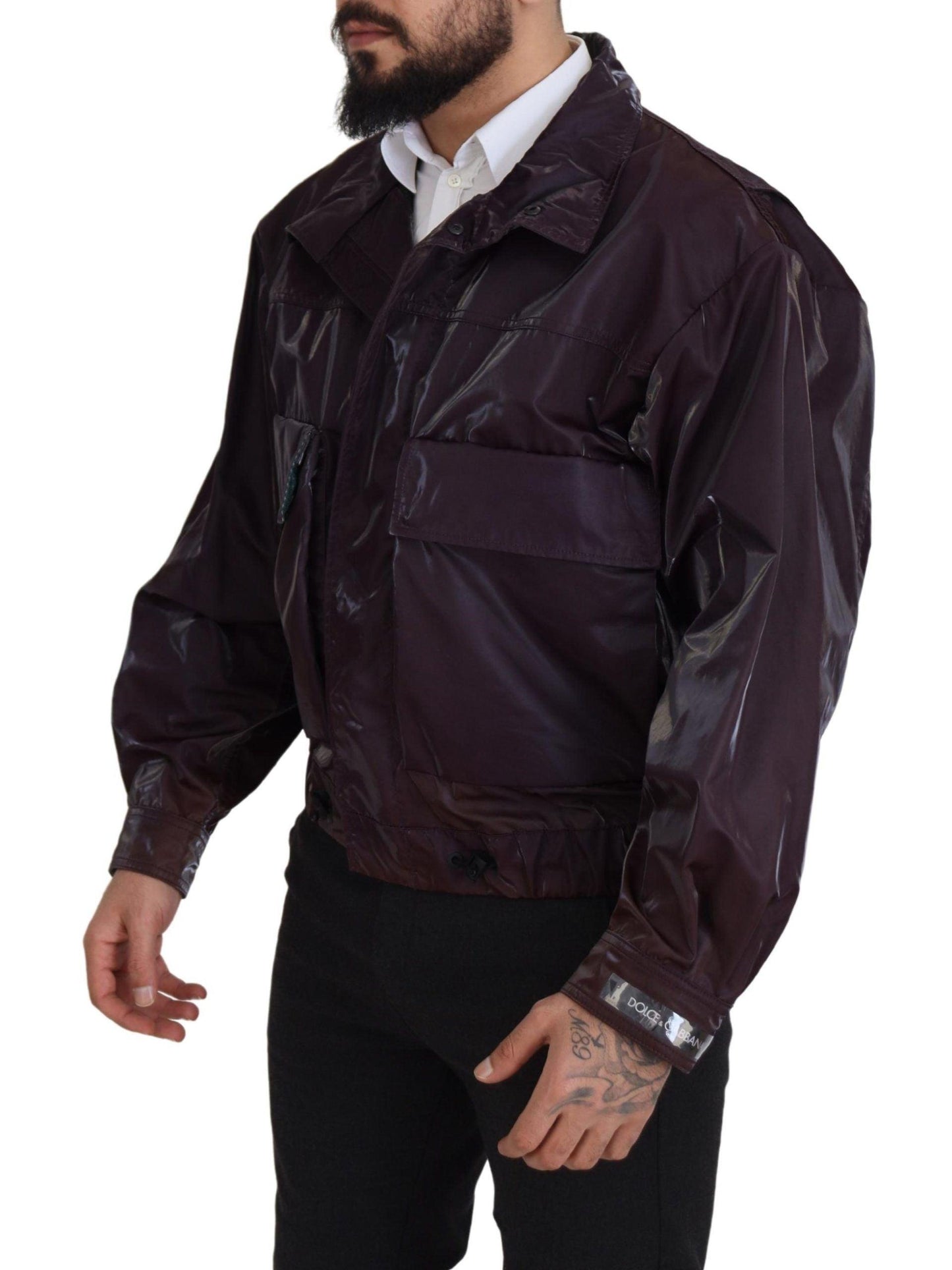 Dolce & Gabbana Elegant Purple Biker Jacket - Arichezz.store