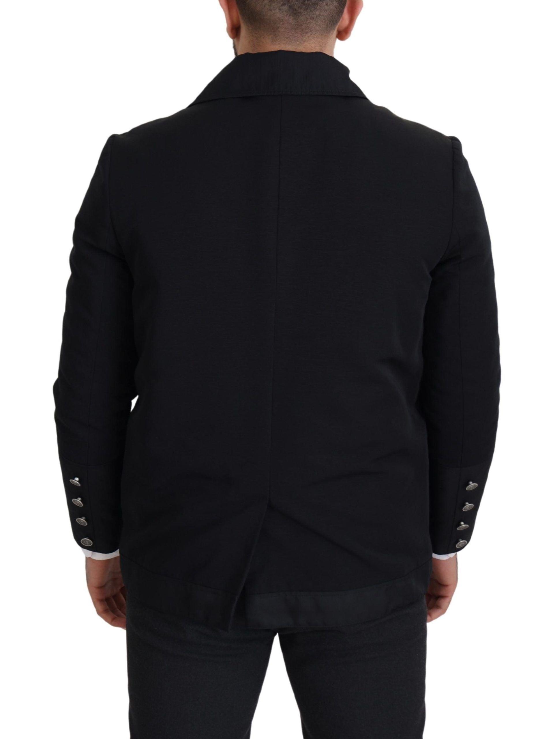 Dolce & Gabbana Elegant Full Zip Black Wool Blend Jacket - Arichezz.store