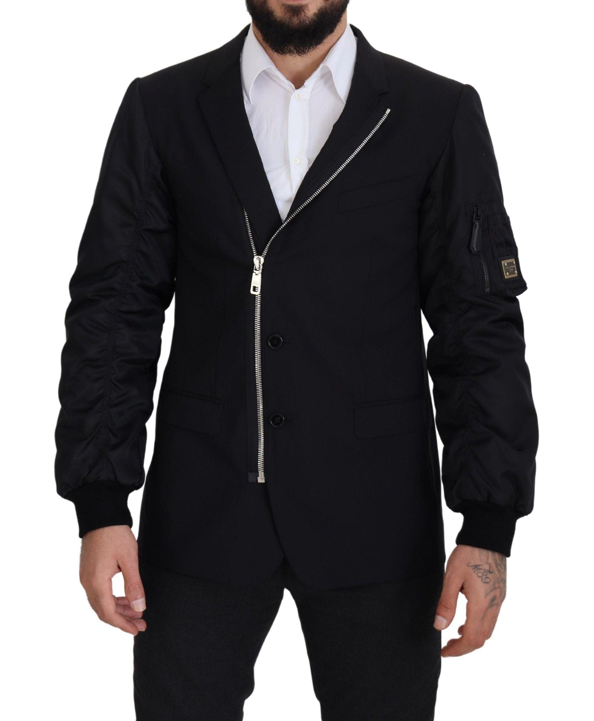 Dolce & Gabbana Elegant Black Virgin Wool Jacket - Arichezz.store