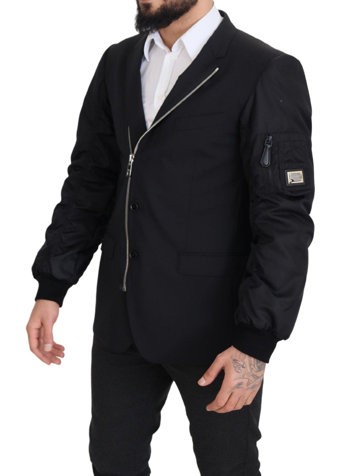 Dolce & Gabbana Elegant Black Virgin Wool Jacket - Arichezz.store