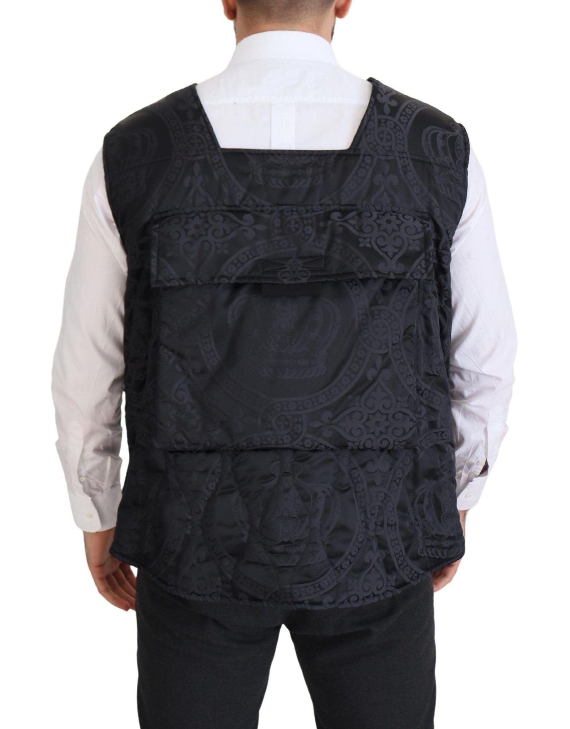 Dolce & Gabbana Elegant Sleeveless Vest Jacket in Black - Arichezz.store