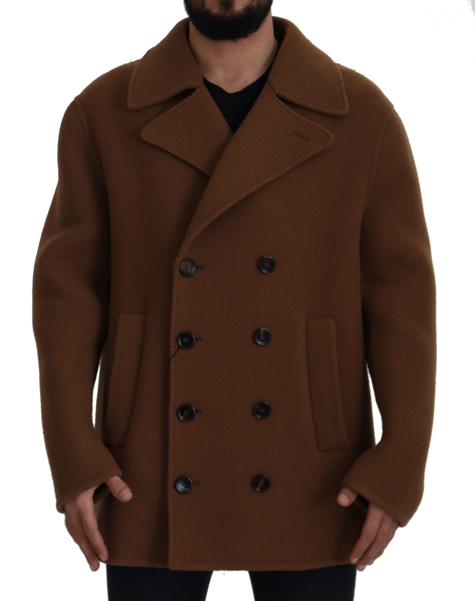 Dolce & Gabbana Elegant Double Breasted Brown Jacket - Arichezz.store