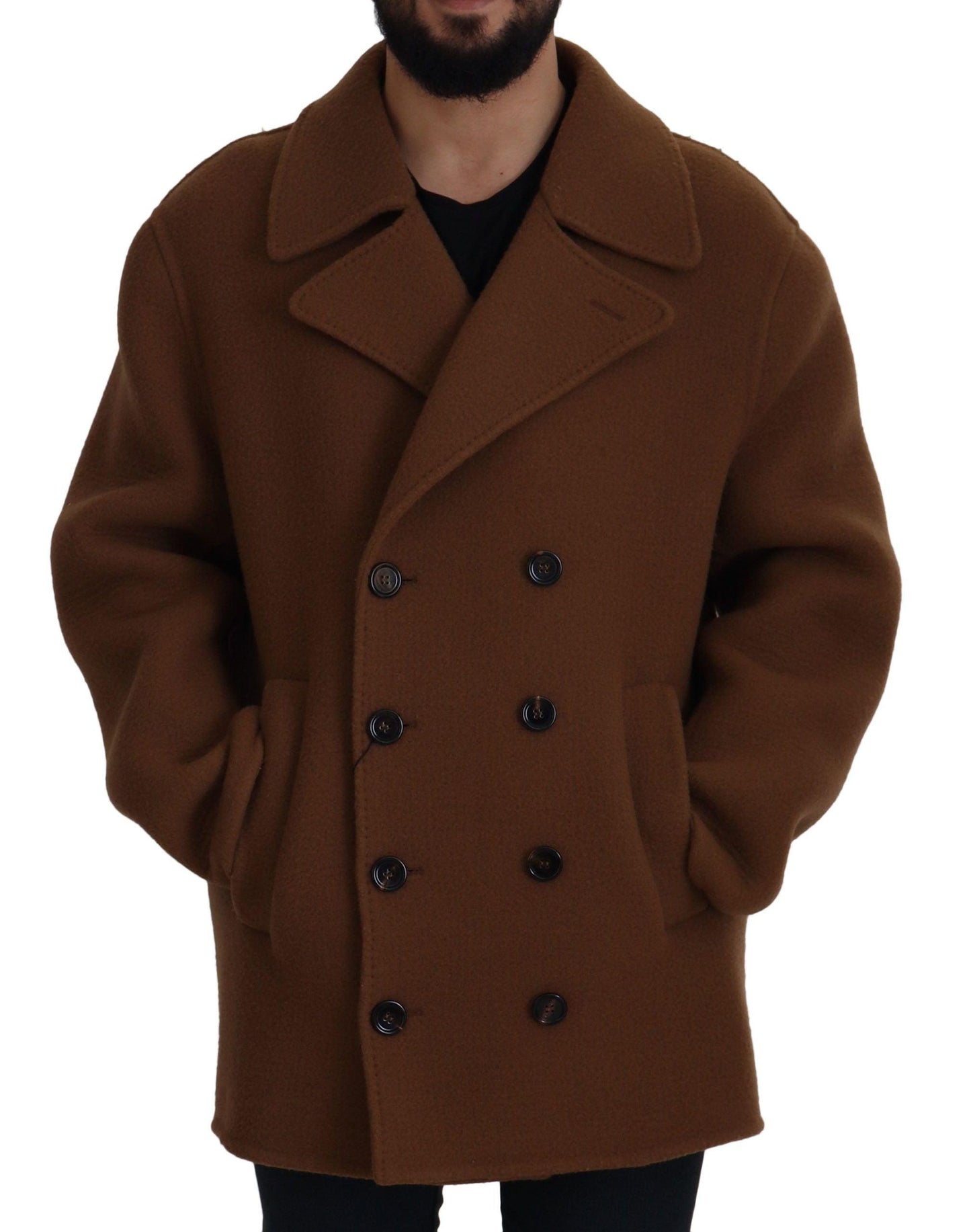 Dolce & Gabbana Elegant Double Breasted Brown Jacket - Arichezz.store