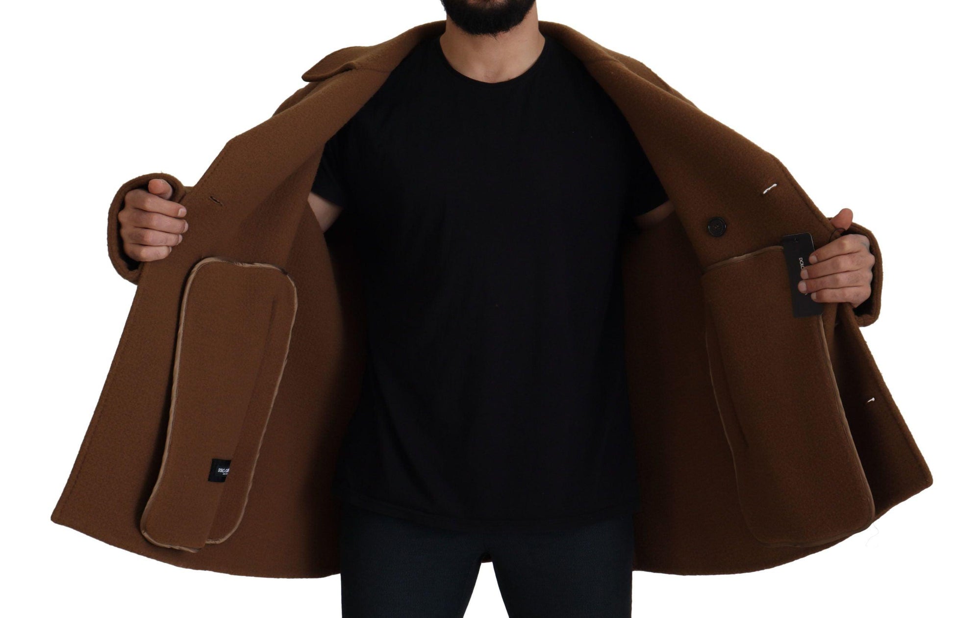 Dolce & Gabbana Elegant Double Breasted Brown Jacket - Arichezz.store