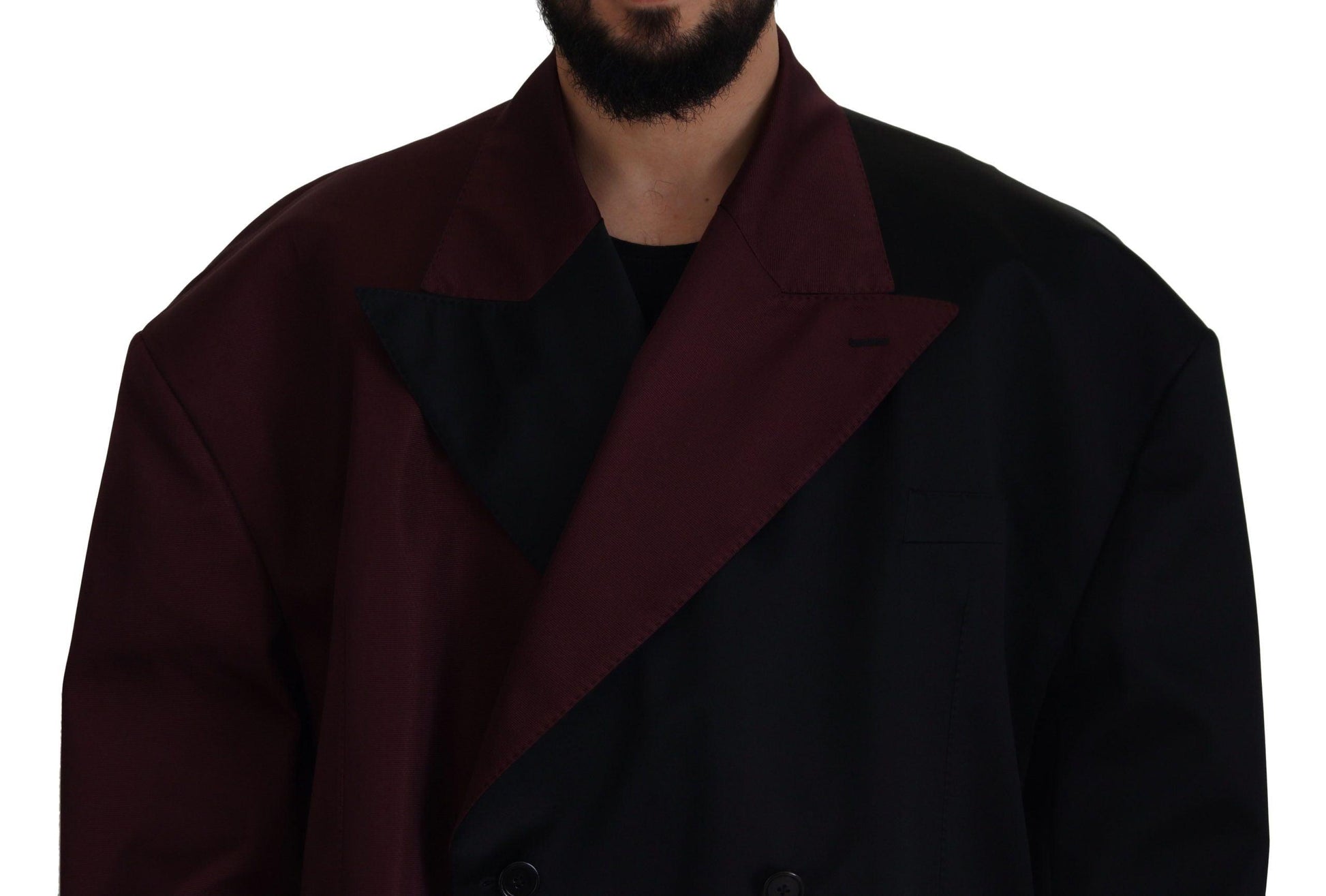 Dolce & Gabbana Elegant Bordeaux Double-Breasted Jacket - Arichezz.store