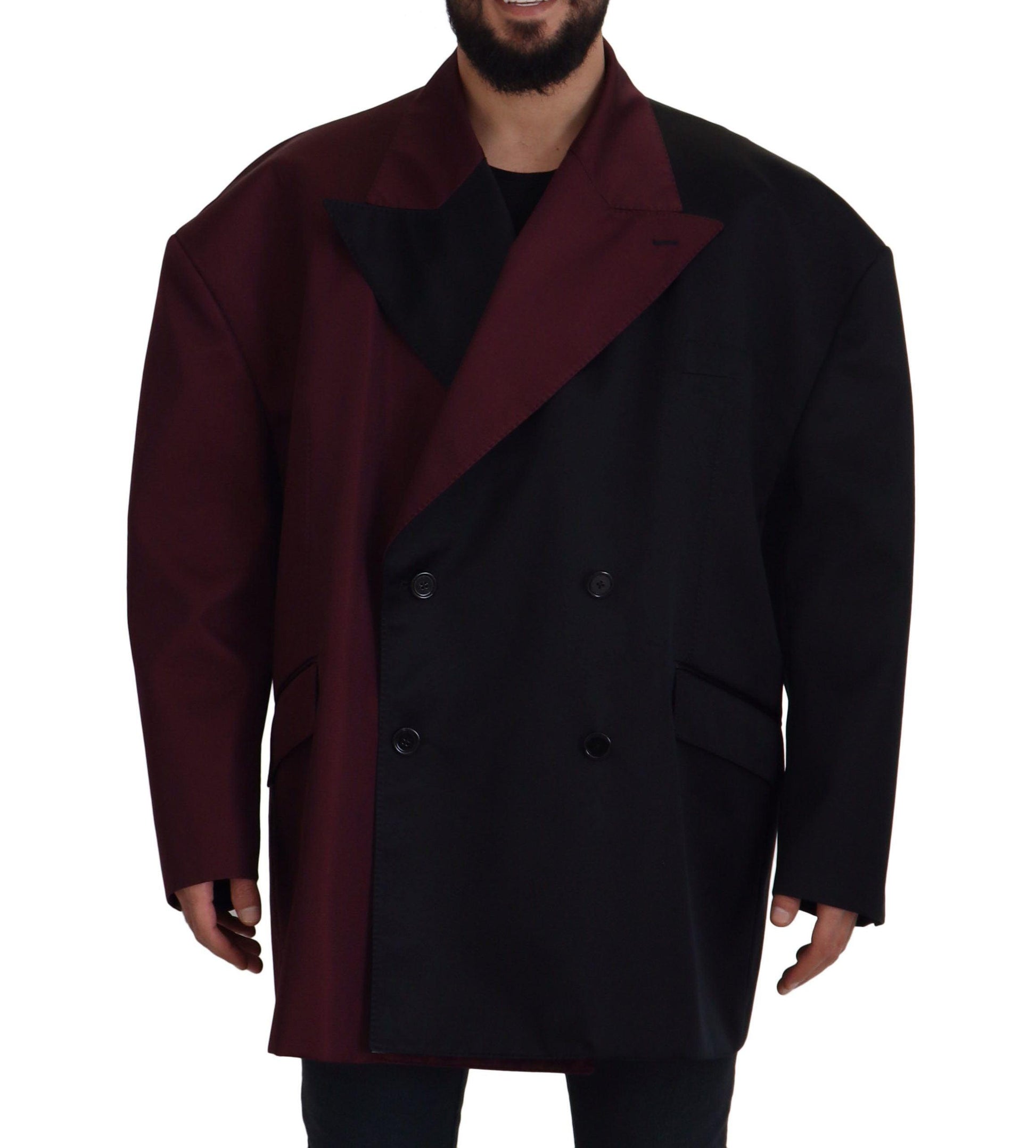 Dolce & Gabbana Elegant Bordeaux Double-Breasted Jacket - Arichezz.store