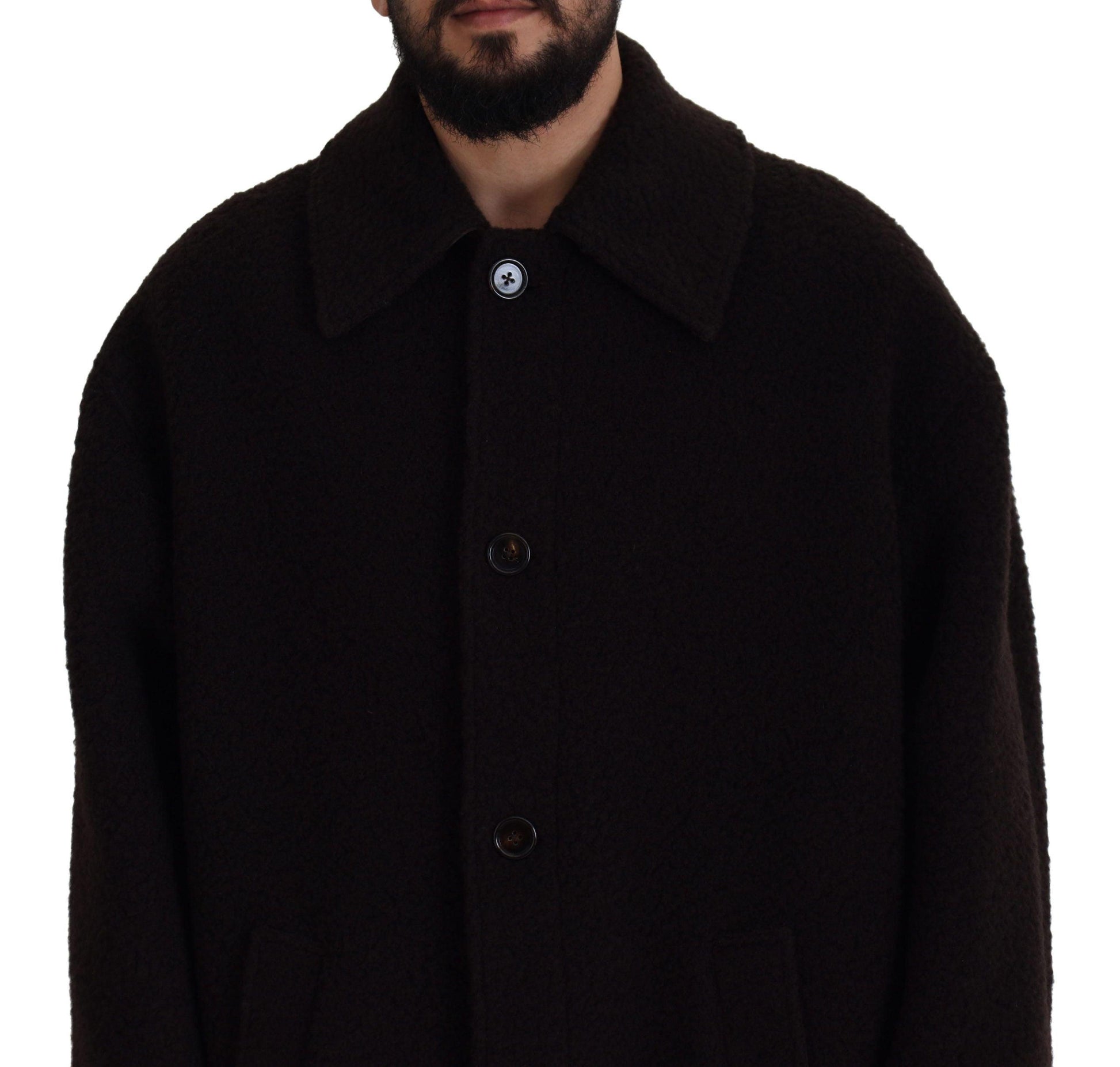 Dolce & Gabbana Elegant Black Alpaca Wool Blend Jacket - Arichezz.store