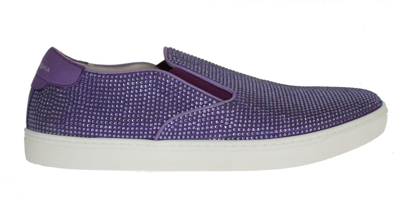 Dolce & Gabbana Elegant Purple Strass Fashion Sneakers - Arichezz.store