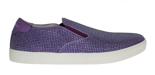 Dolce & Gabbana Elegant Purple Strass Fashion Sneakers - Arichezz.store