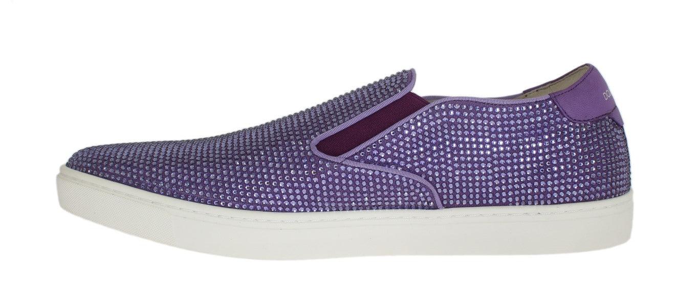 Dolce & Gabbana Elegant Purple Strass Fashion Sneakers - Arichezz.store