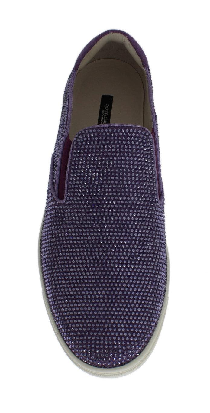 Dolce & Gabbana Elegant Purple Strass Fashion Sneakers - Arichezz.store