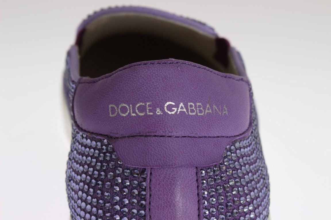 Dolce & Gabbana Elegant Purple Strass Fashion Sneakers - Arichezz.store