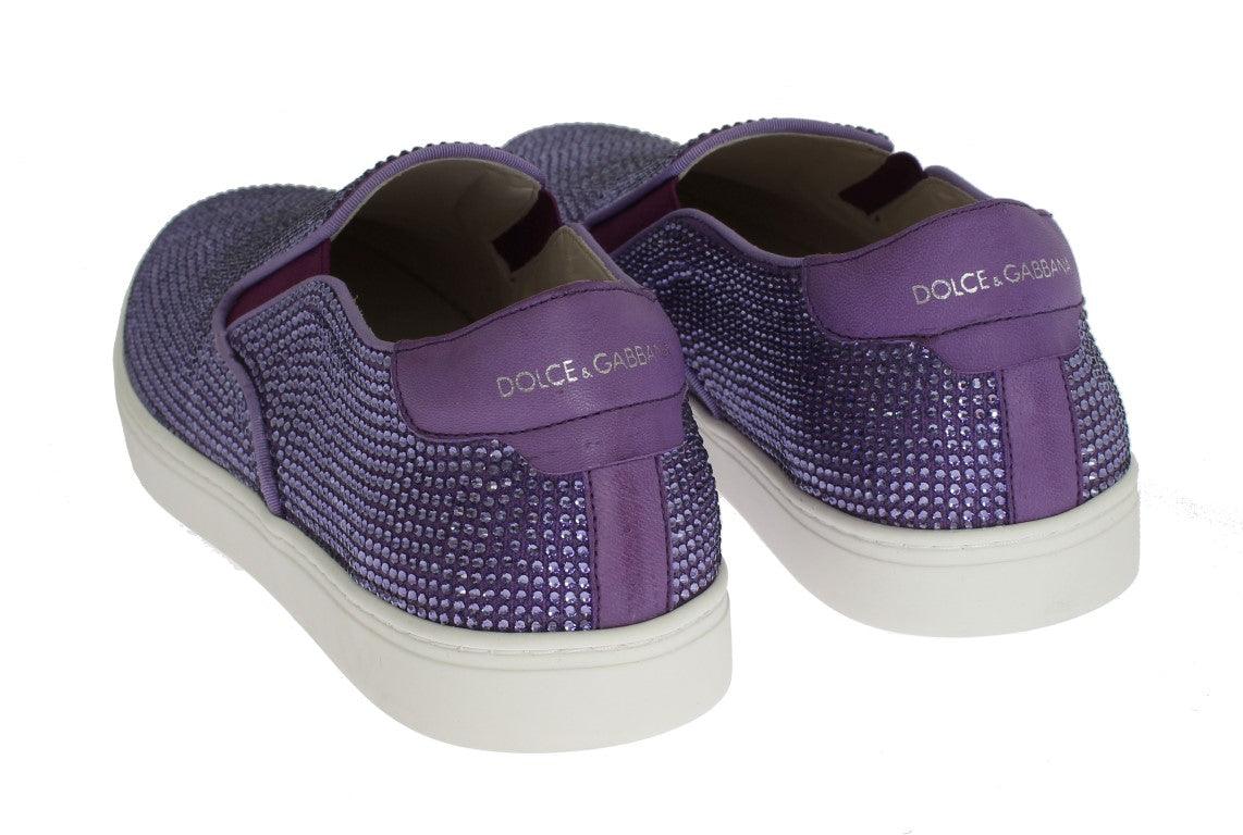 Dolce & Gabbana Elegant Purple Strass Fashion Sneakers - Arichezz.store