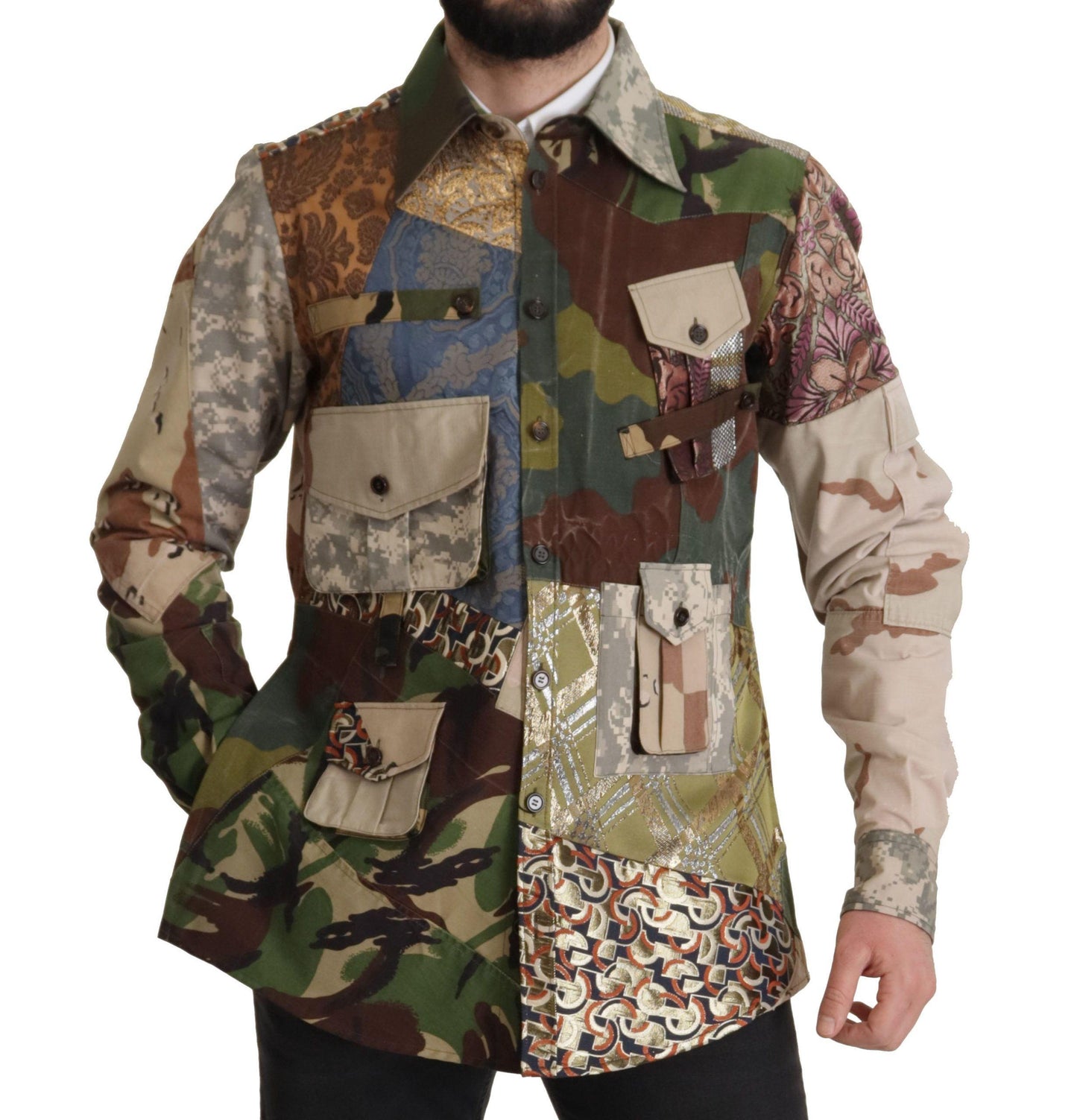 Dolce & Gabbana Patchwork Camouflage Casual Shirt - Arichezz.store