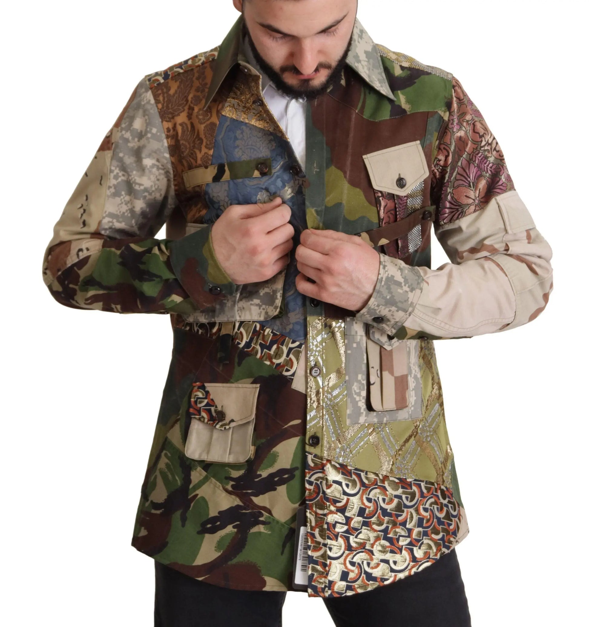 Dolce & Gabbana Patchwork Camouflage Casual Shirt - Arichezz.store