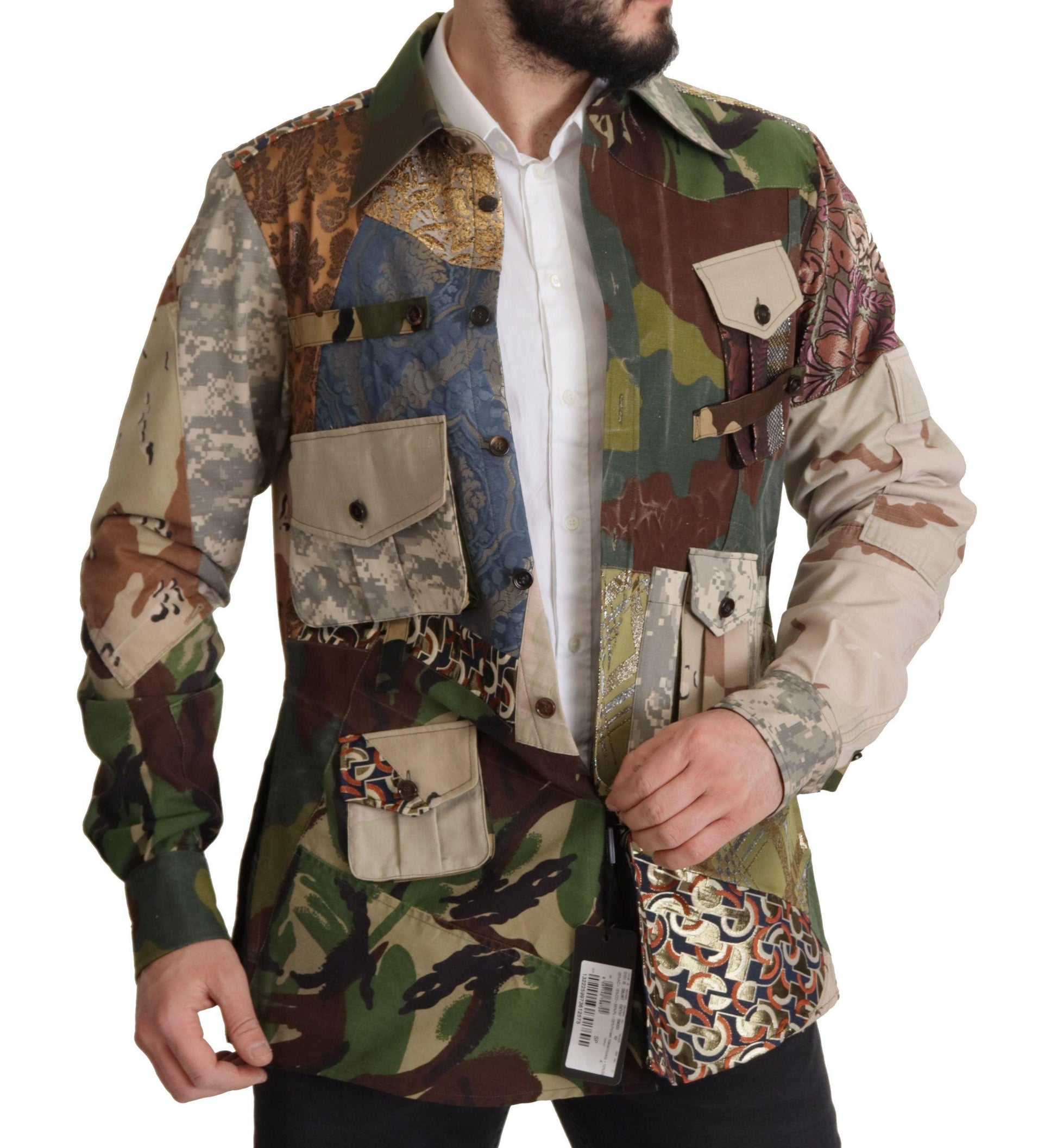 Dolce & Gabbana Patchwork Camouflage Casual Shirt - Arichezz.store