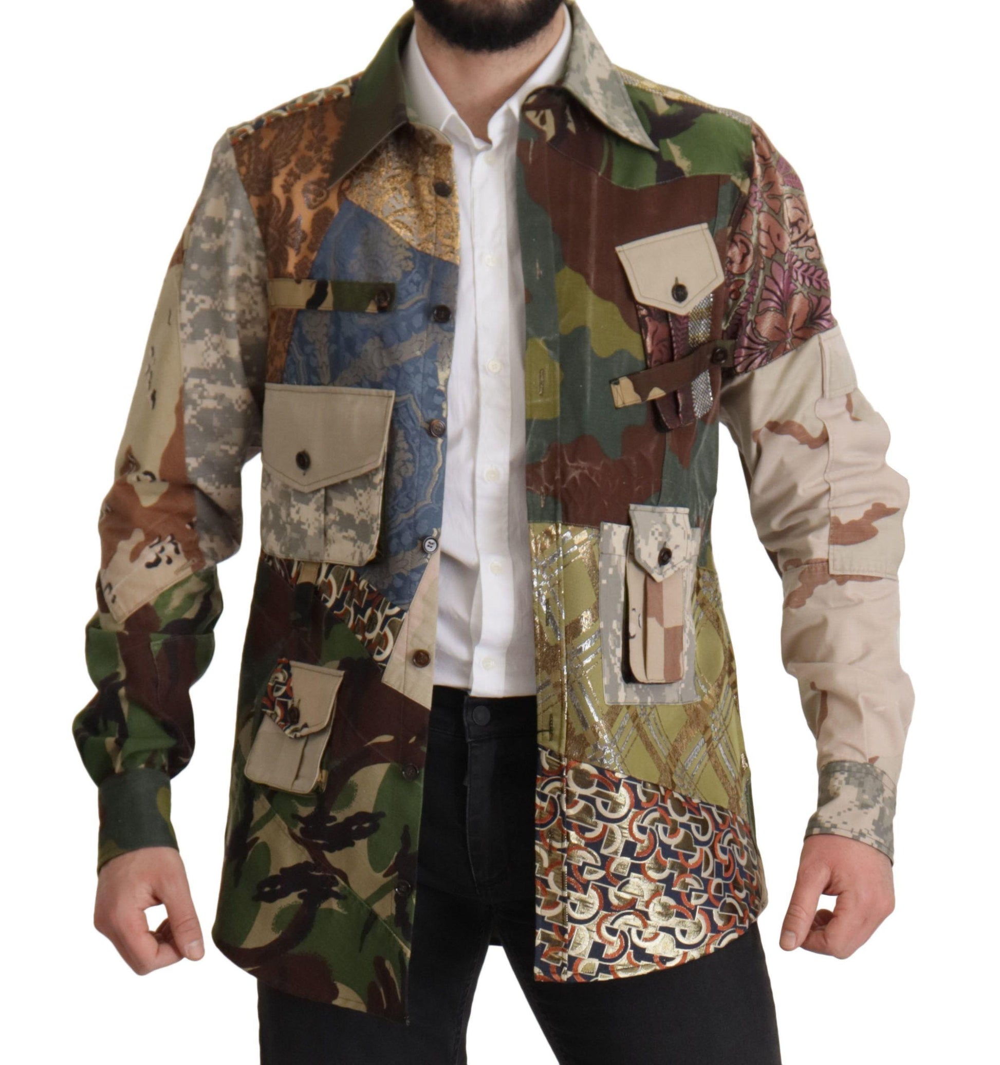 Dolce & Gabbana Patchwork Camouflage Casual Shirt - Arichezz.store