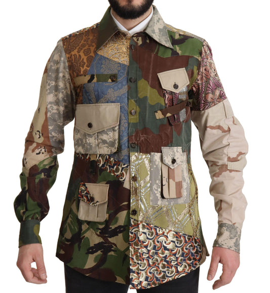 Dolce & Gabbana Patchwork Camouflage Casual Shirt - Arichezz.store