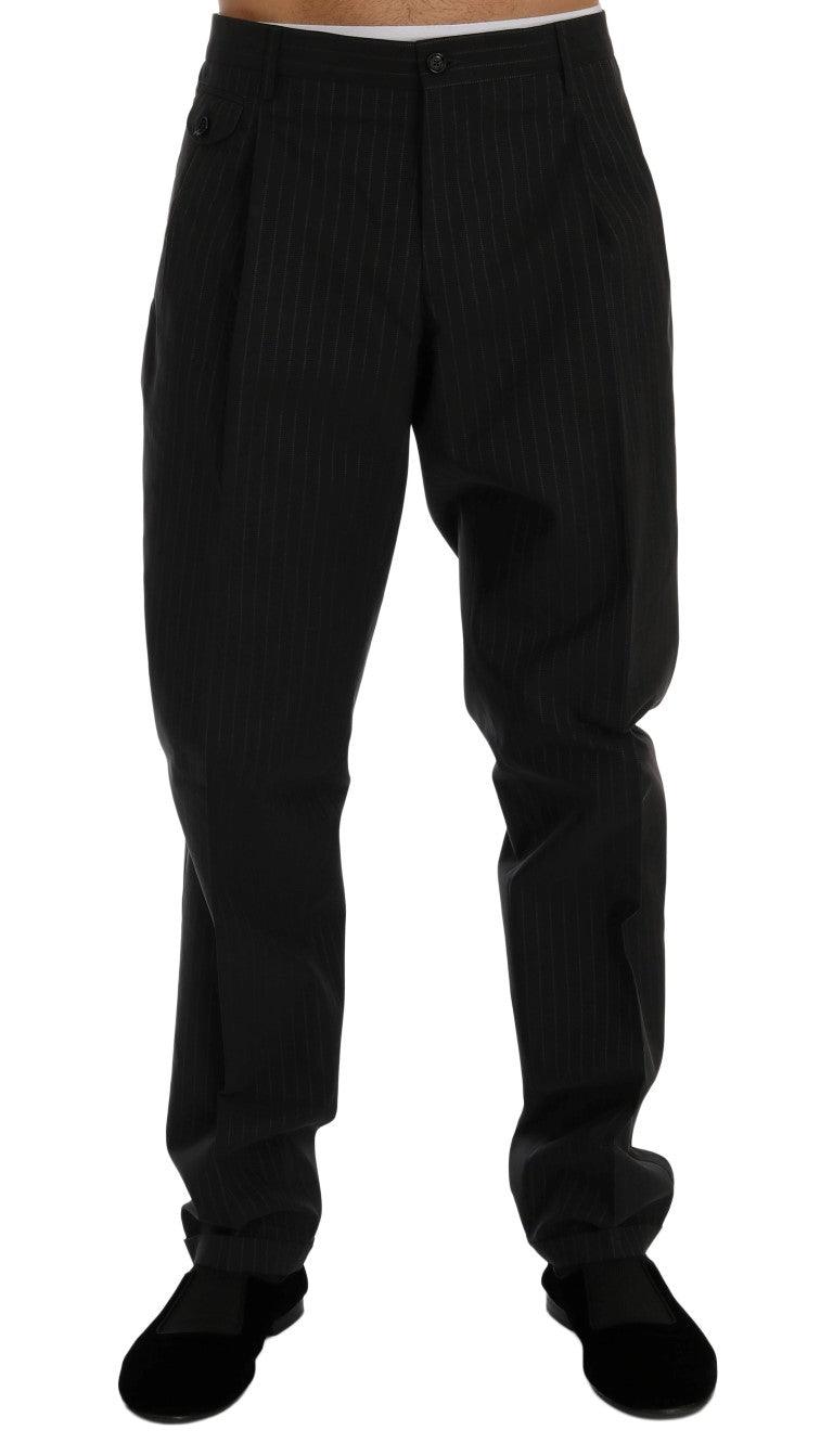 Dolce & Gabbana Elegant Striped Straight Fit Dress Trousers - Arichezz.store