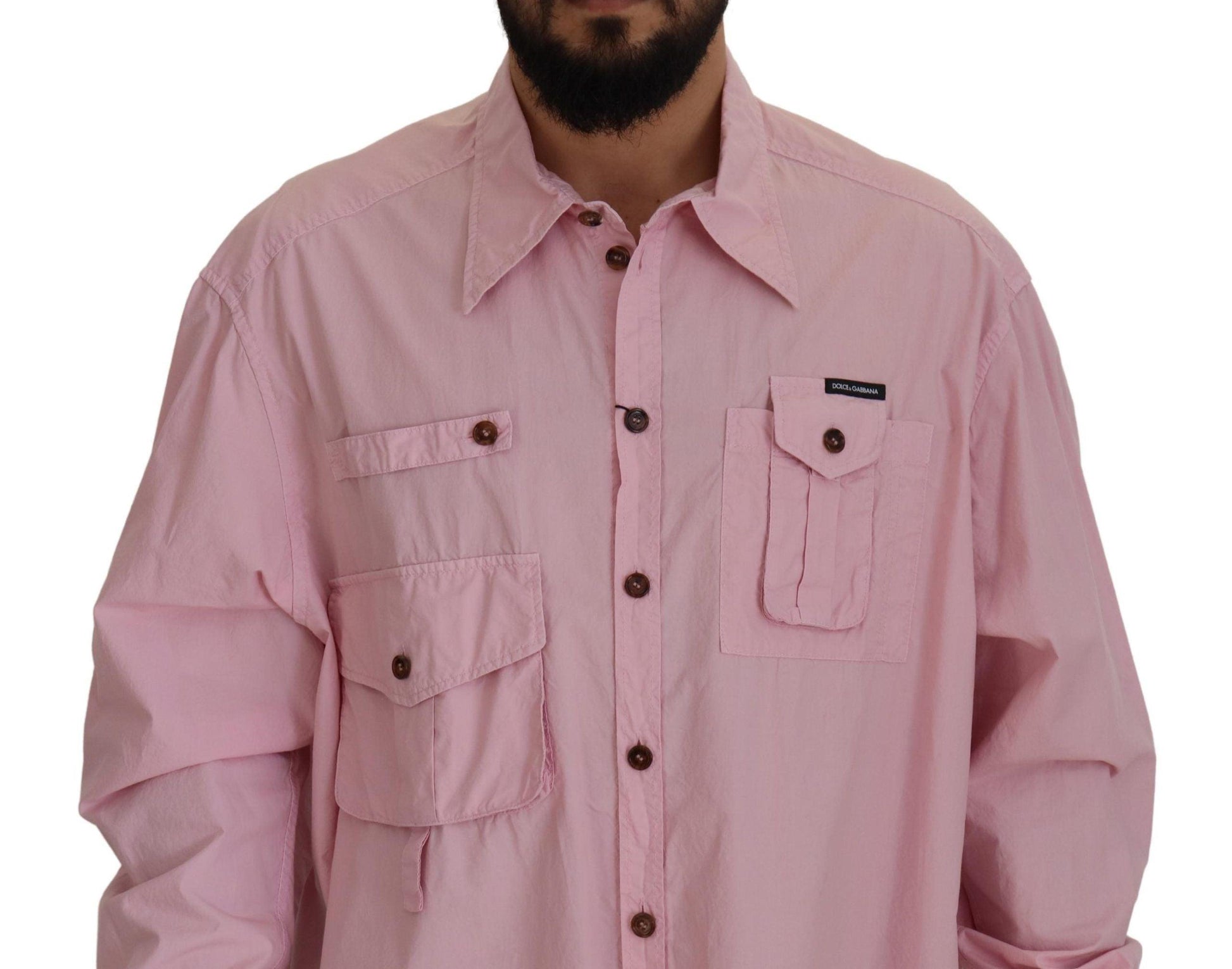 Dolce & Gabbana Elegant Pink Casual Cotton Shirt - Arichezz.store