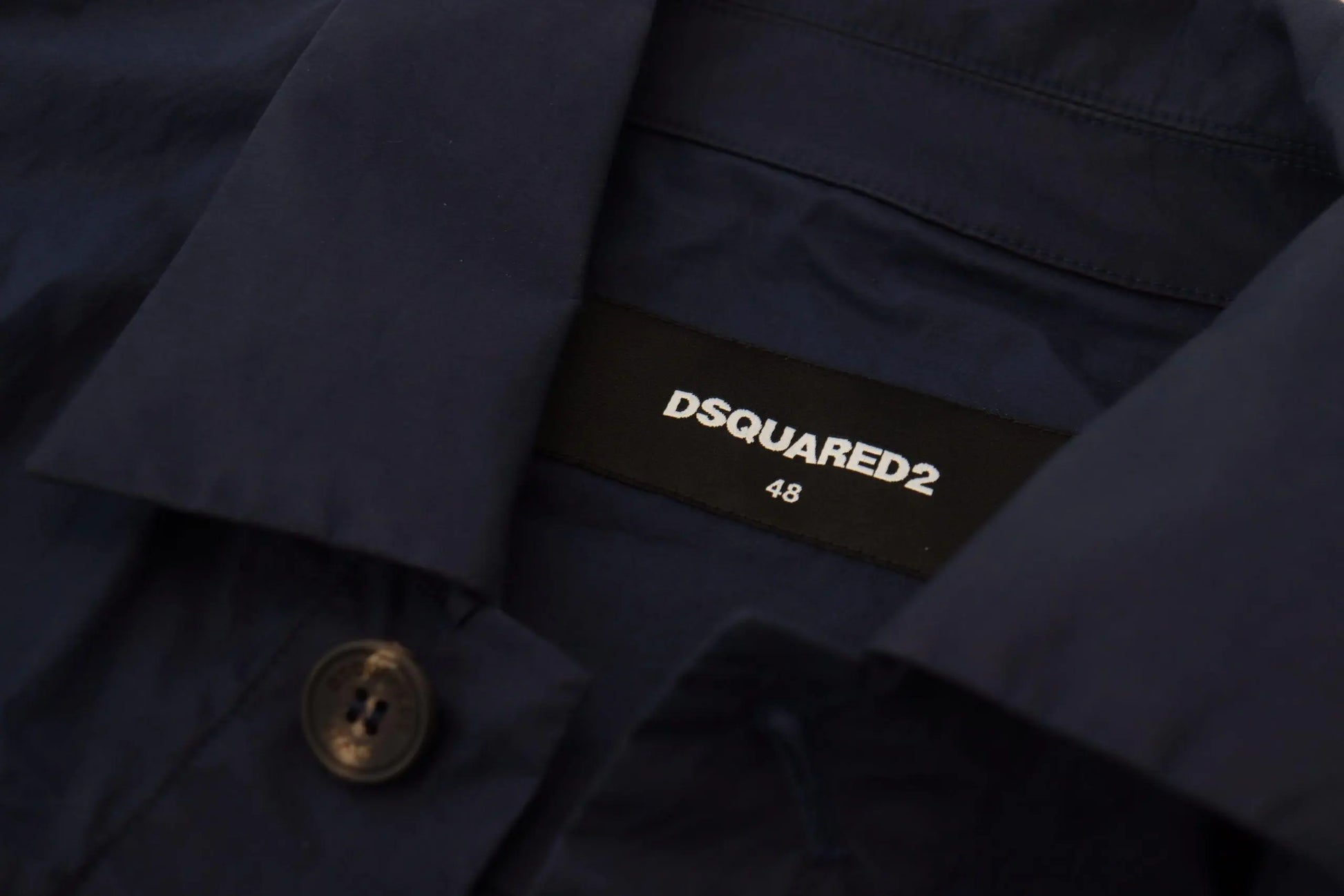 Dsquared² Svelte Dark Blue Cotton Shirt - Arichezz.store