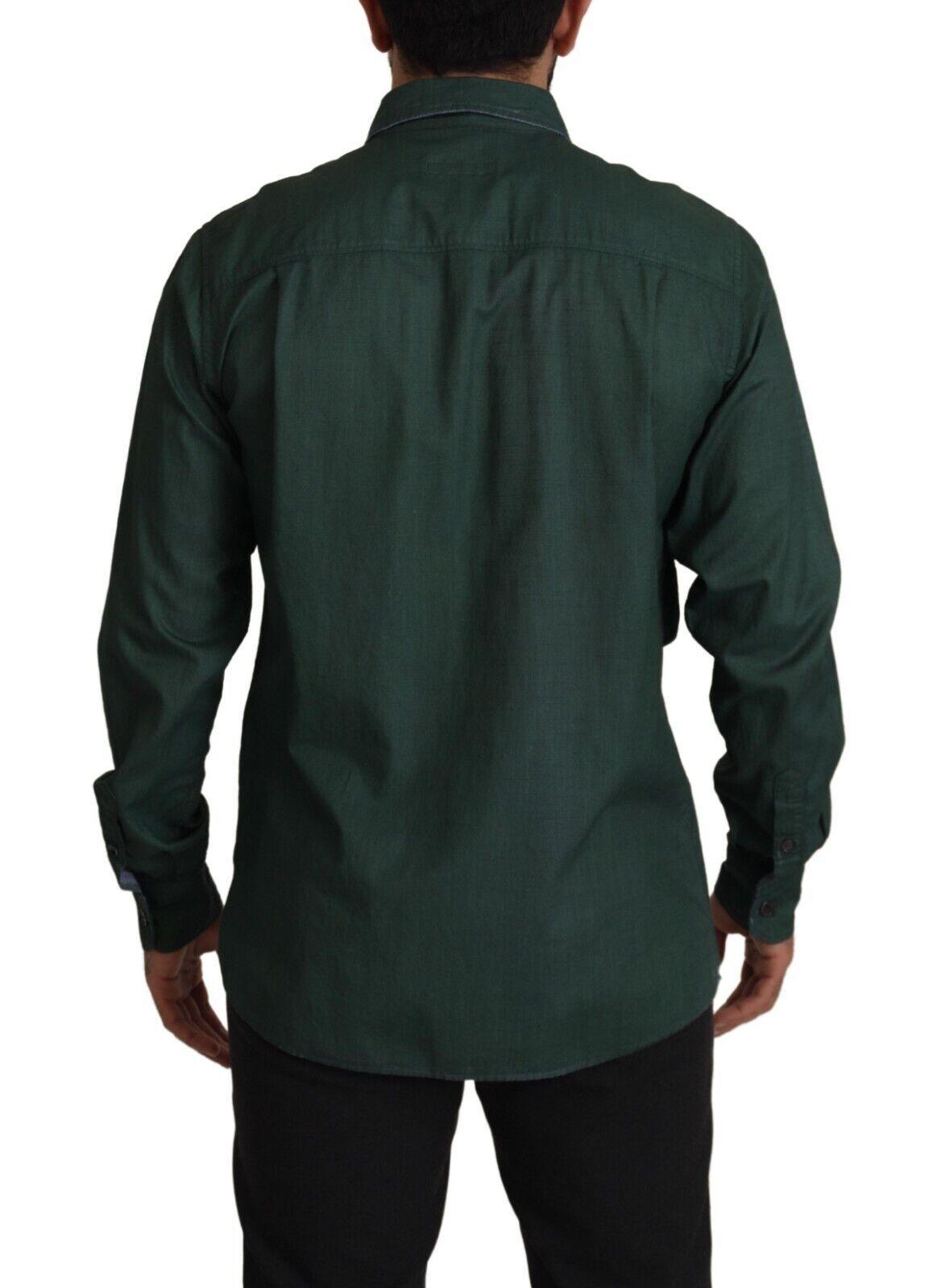 Dolce & Gabbana Emerald Elegance Slim Fit Casual Shirt - Arichezz.store