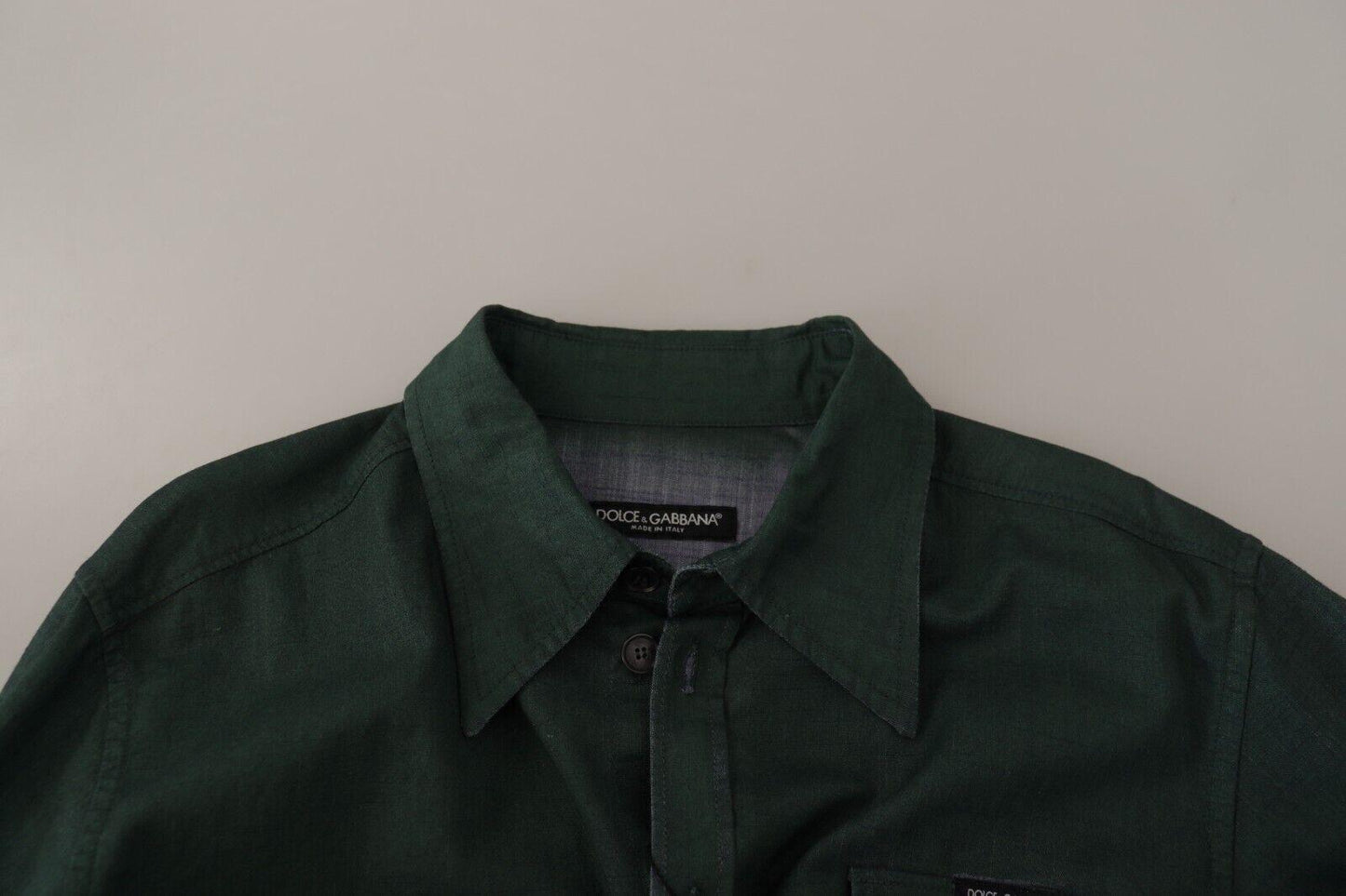 Dolce & Gabbana Emerald Elegance Slim Fit Casual Shirt - Arichezz.store