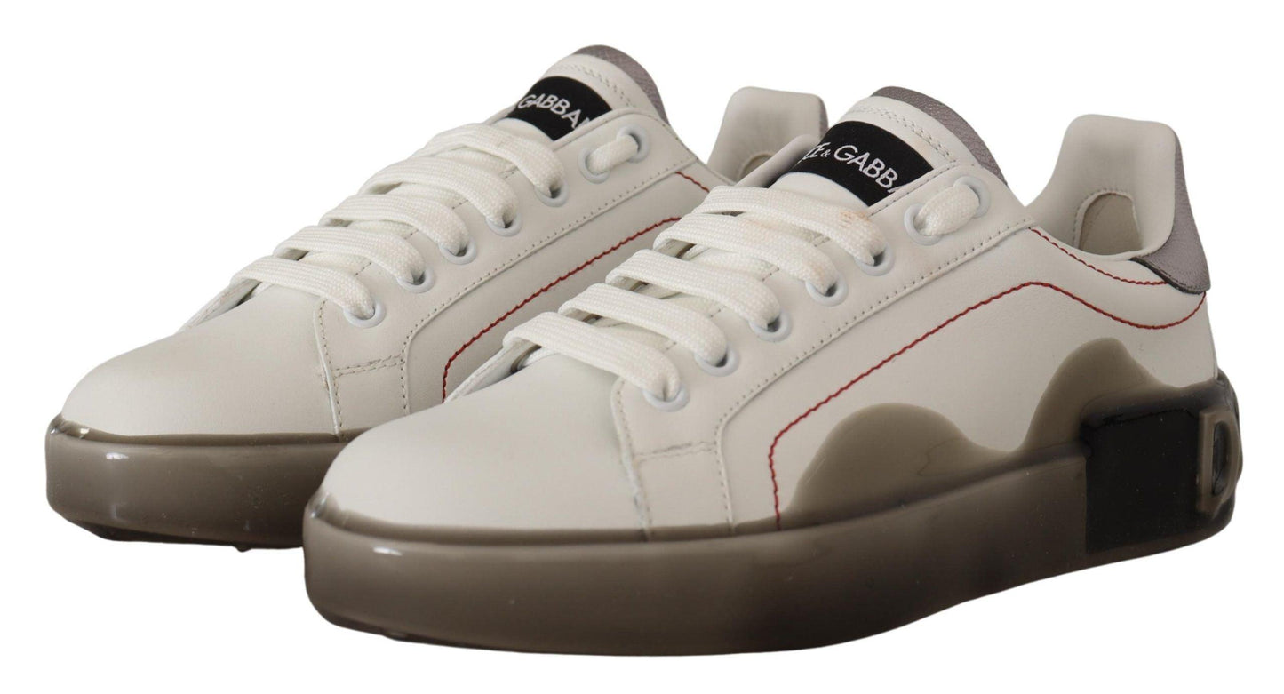 Dolce & Gabbana Elegant White Leather Sneakers - Arichezz.store