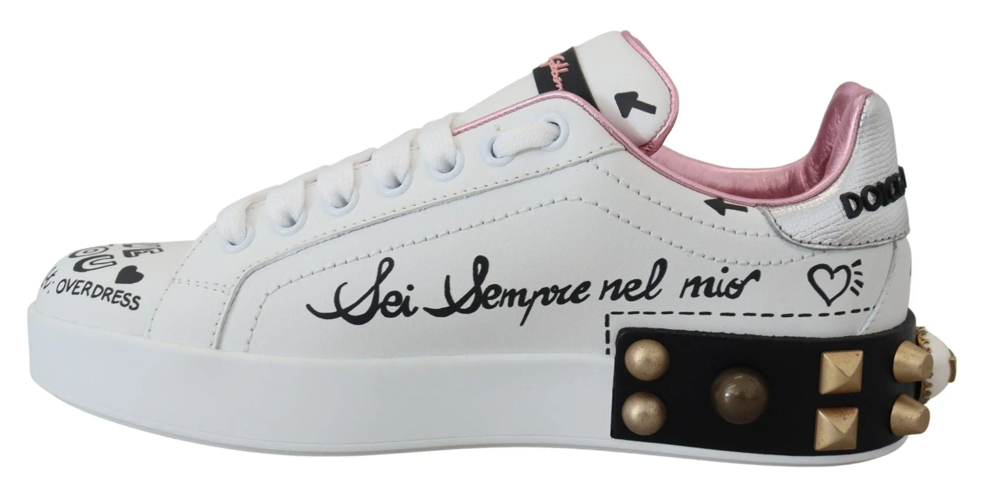 Dolce & Gabbana Queen Crown Chic Leather Sneakers - Arichezz.store