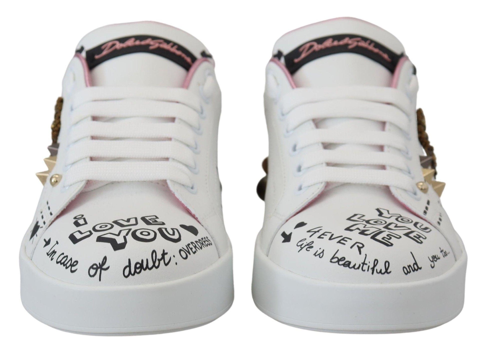 Dolce & Gabbana Queen Crown Chic Leather Sneakers - Arichezz.store