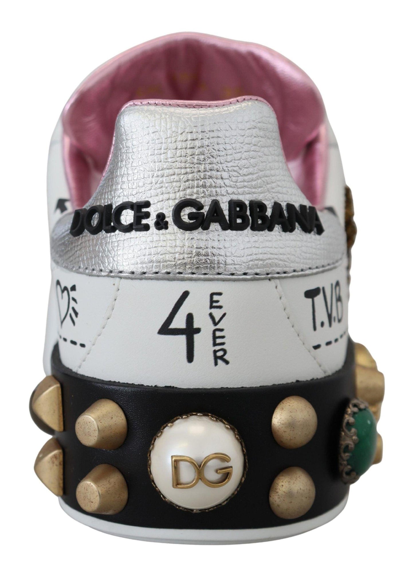 Dolce & Gabbana Queen Crown Chic Leather Sneakers - Arichezz.store