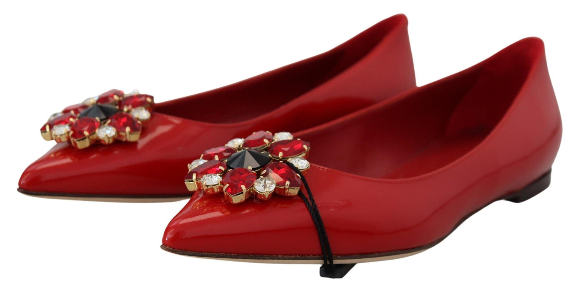 Dolce & Gabbana Red Suede Crystal Loafers - Exquisite Elegance - Arichezz.store