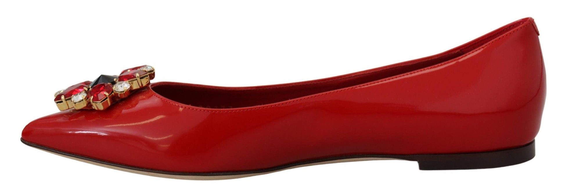 Dolce & Gabbana Red Suede Crystal Loafers - Exquisite Elegance - Arichezz.store